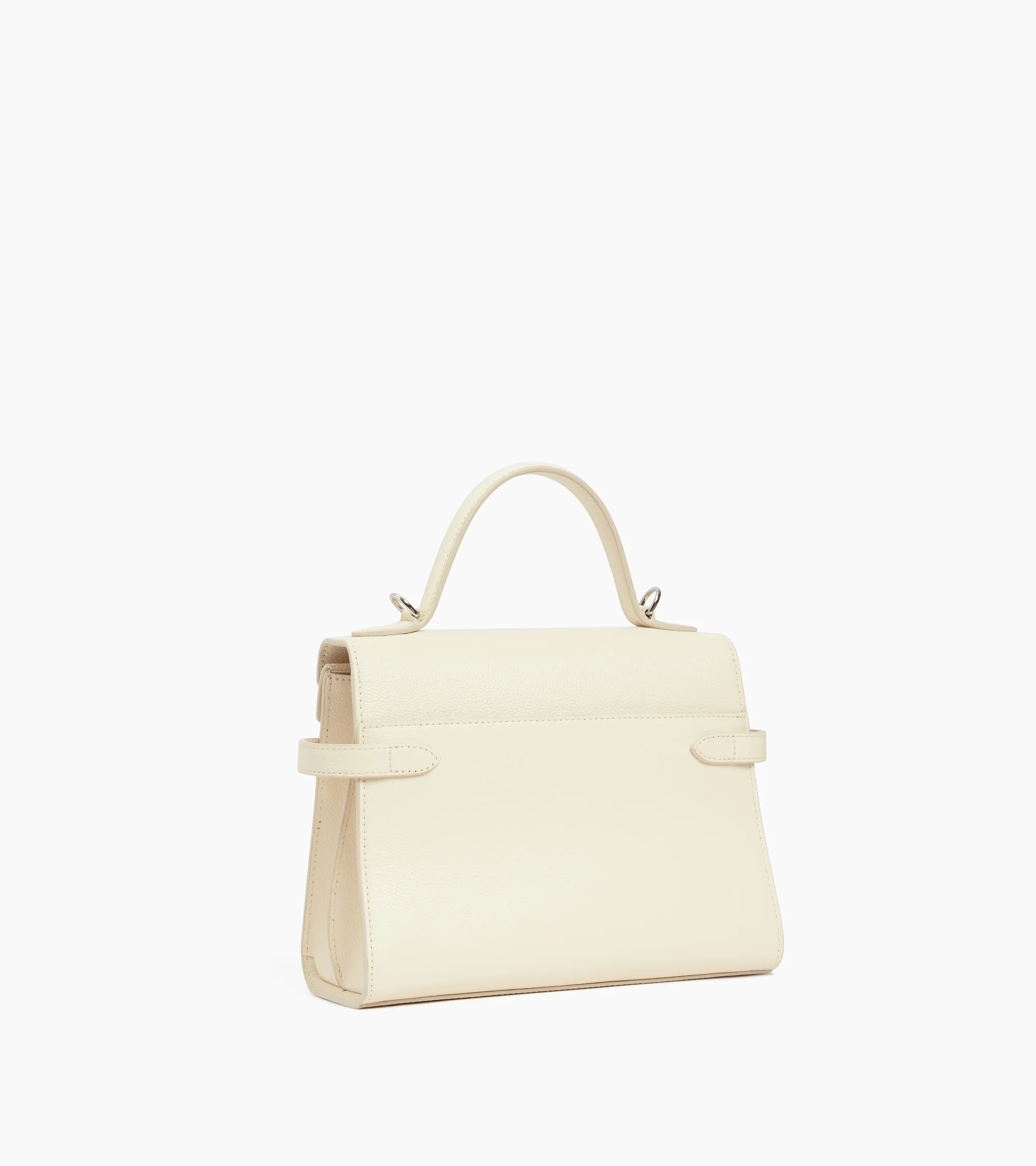 Emilie medium handbag with double flap in grained leather - Image 5