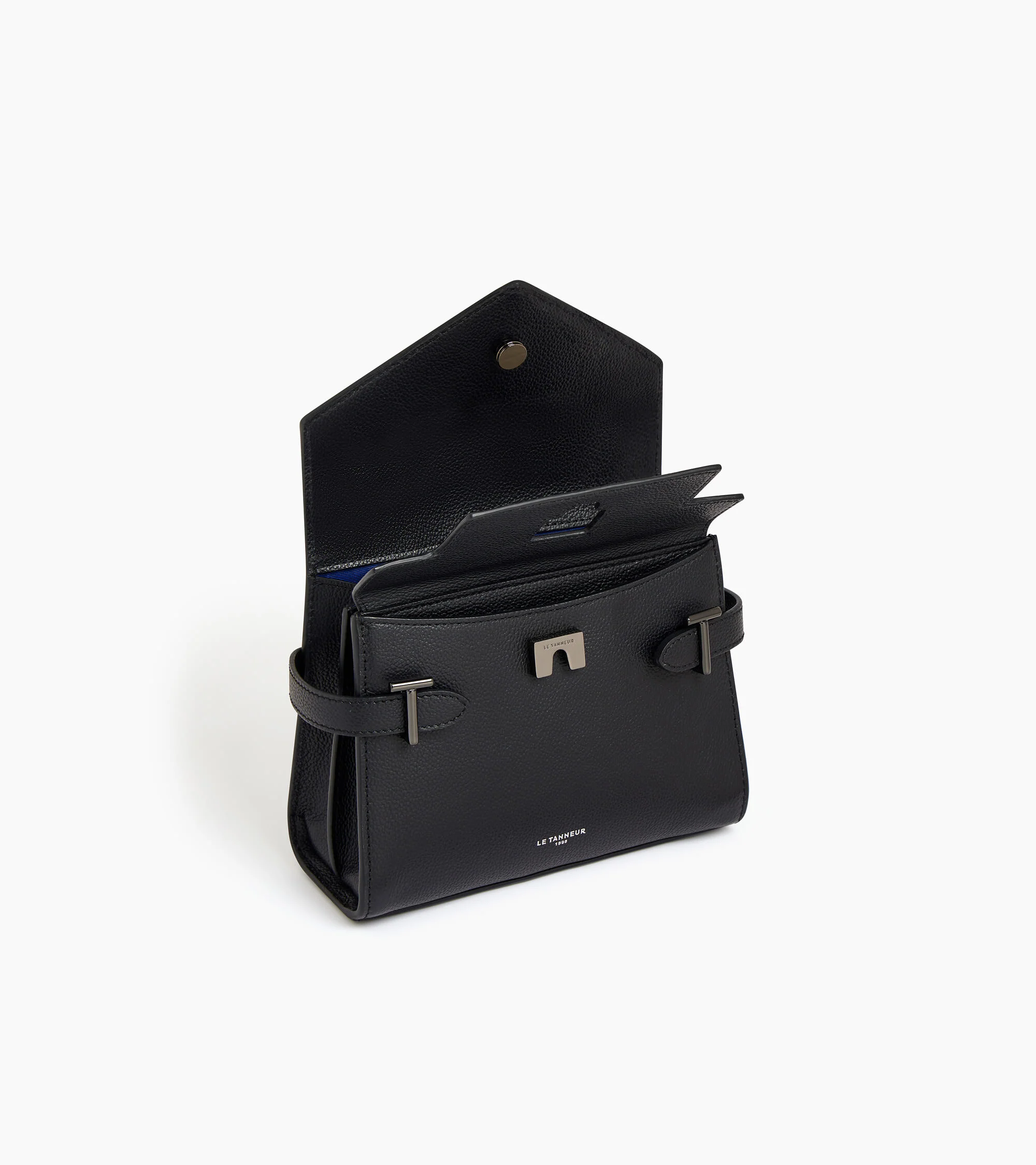 Emilie small handbag with double flap in grained leather - Image 5