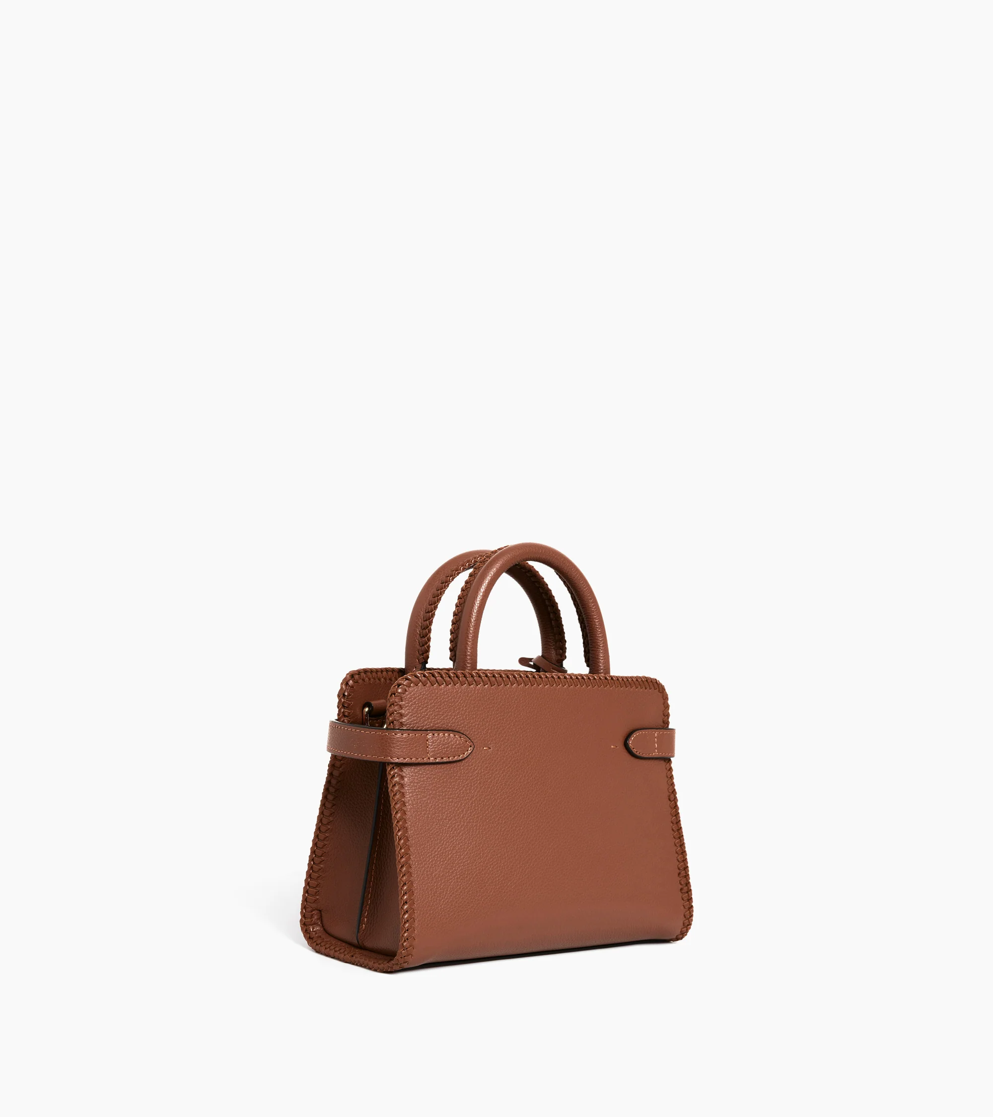 Emilie small handbag in grained leather with topstitching - Image 4