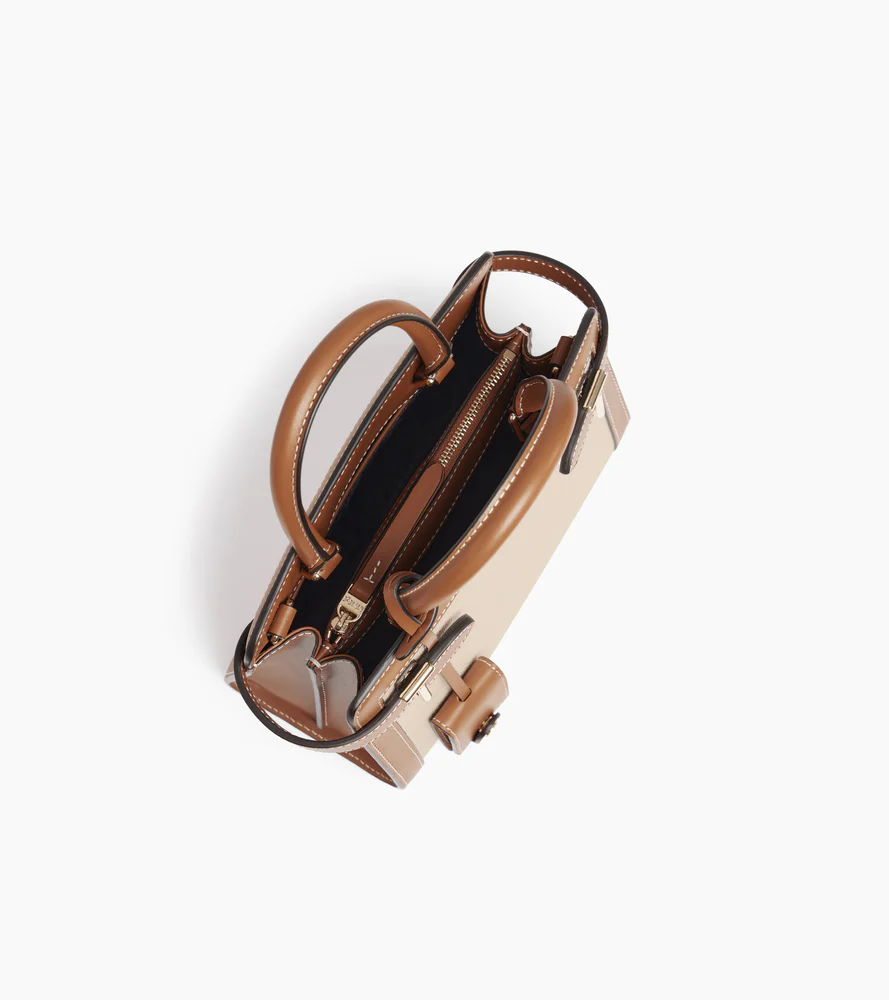 Emilie small handbag in cotton canvas and smooth leather - Image 3