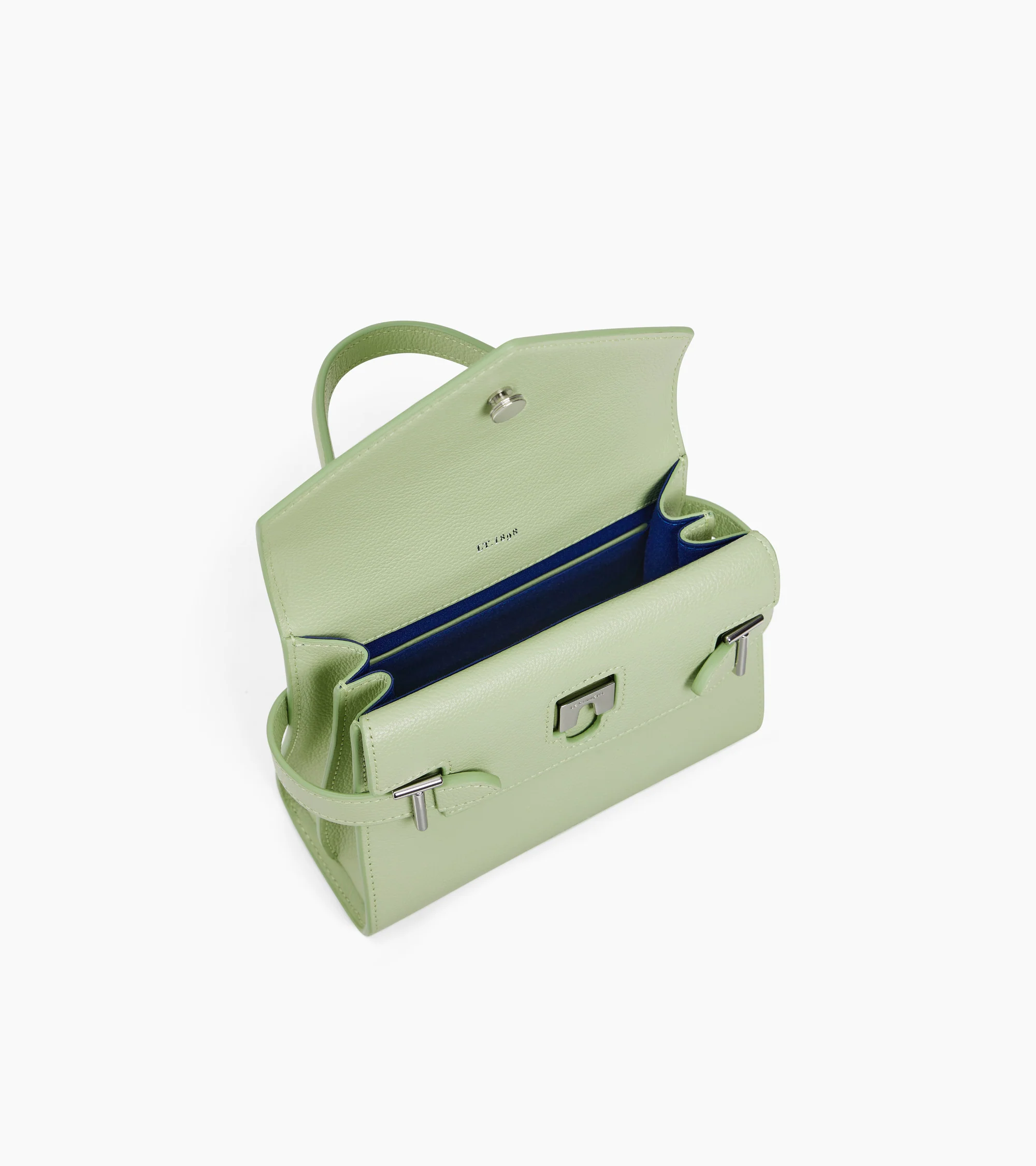 Emilie small handbag with double flap in grained leather - Image 3