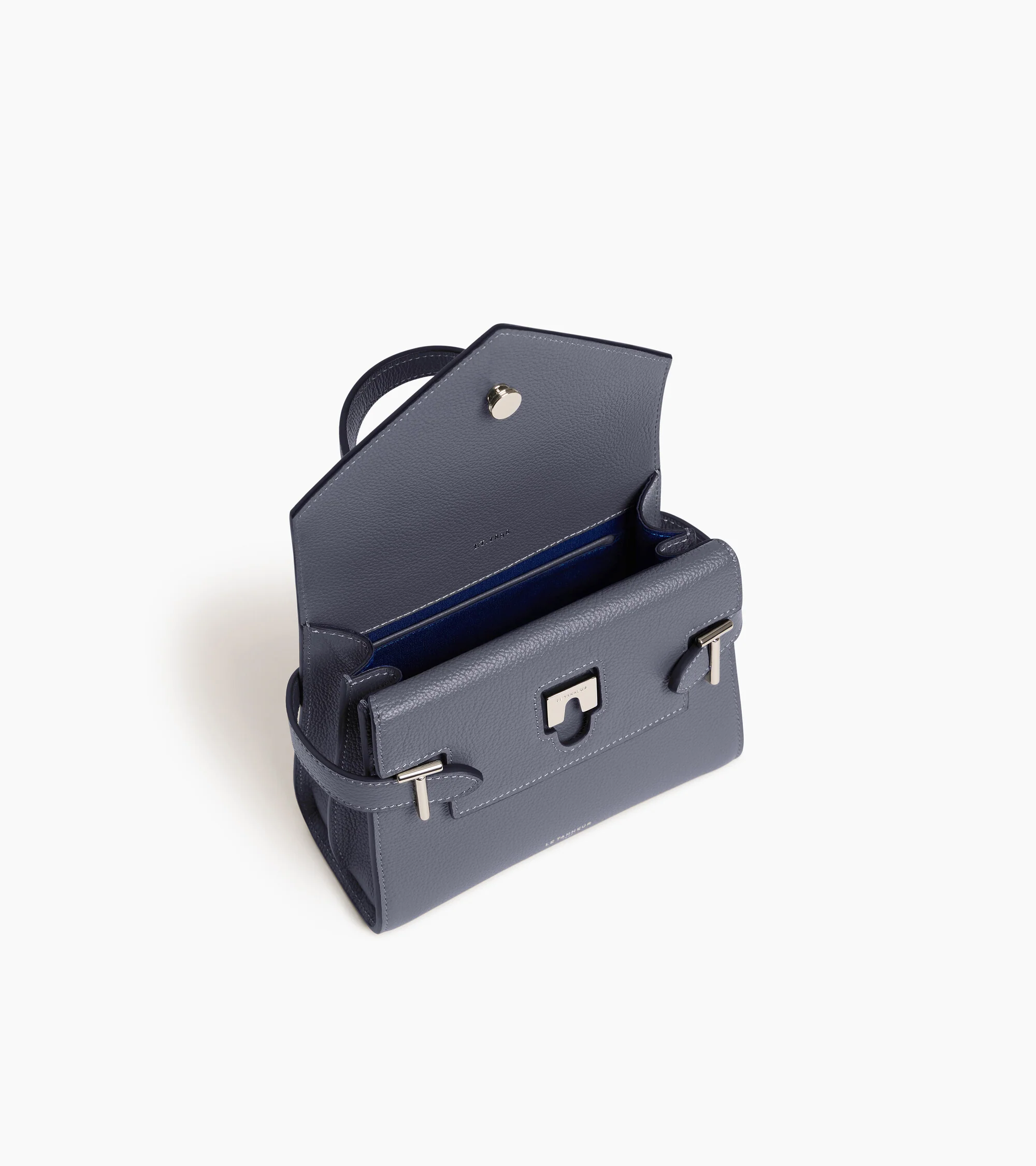 Emilie small handbag with double flap in grained leather - Image 4