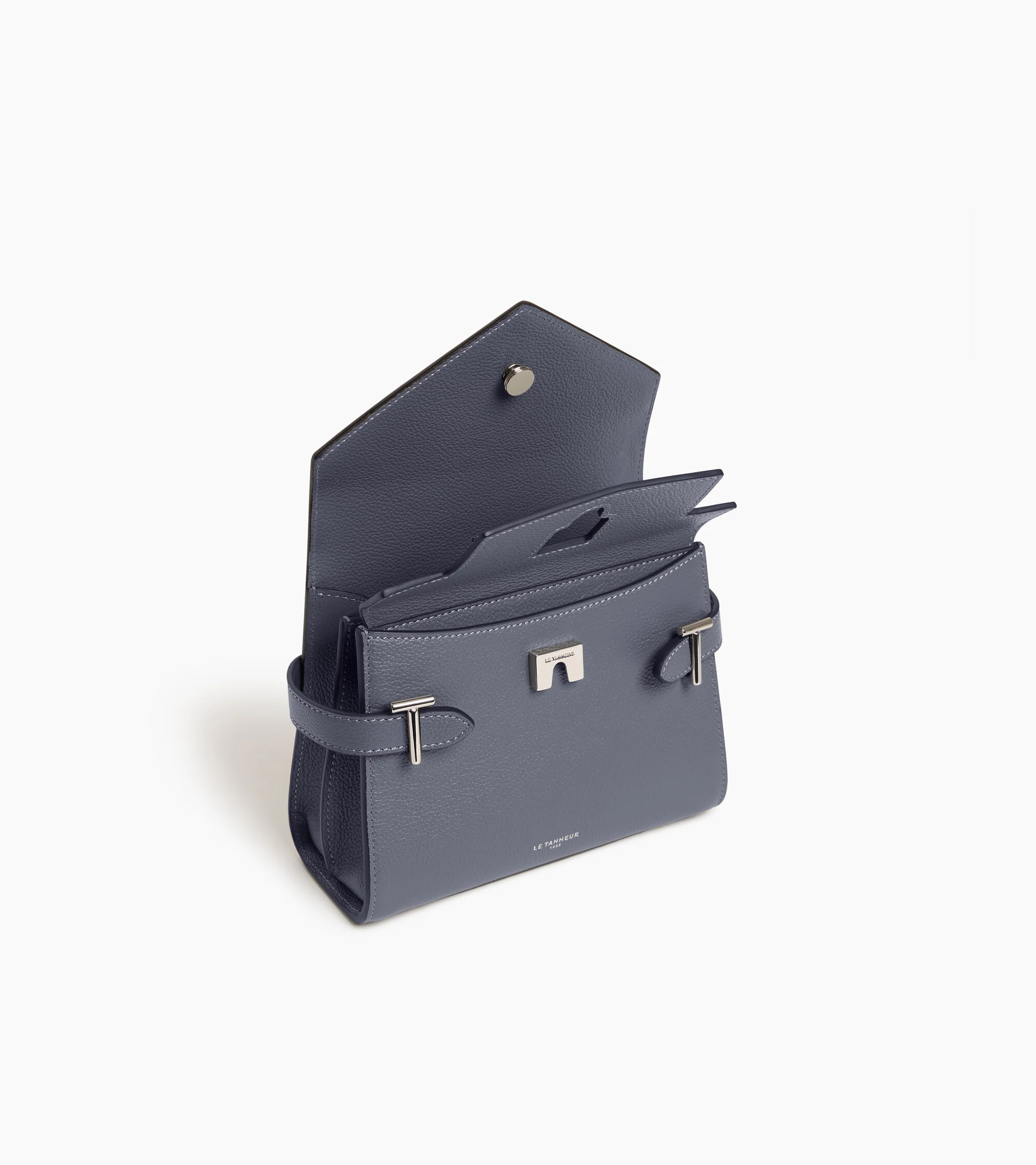 Emilie small handbag with double flap in grained leather - Image 5