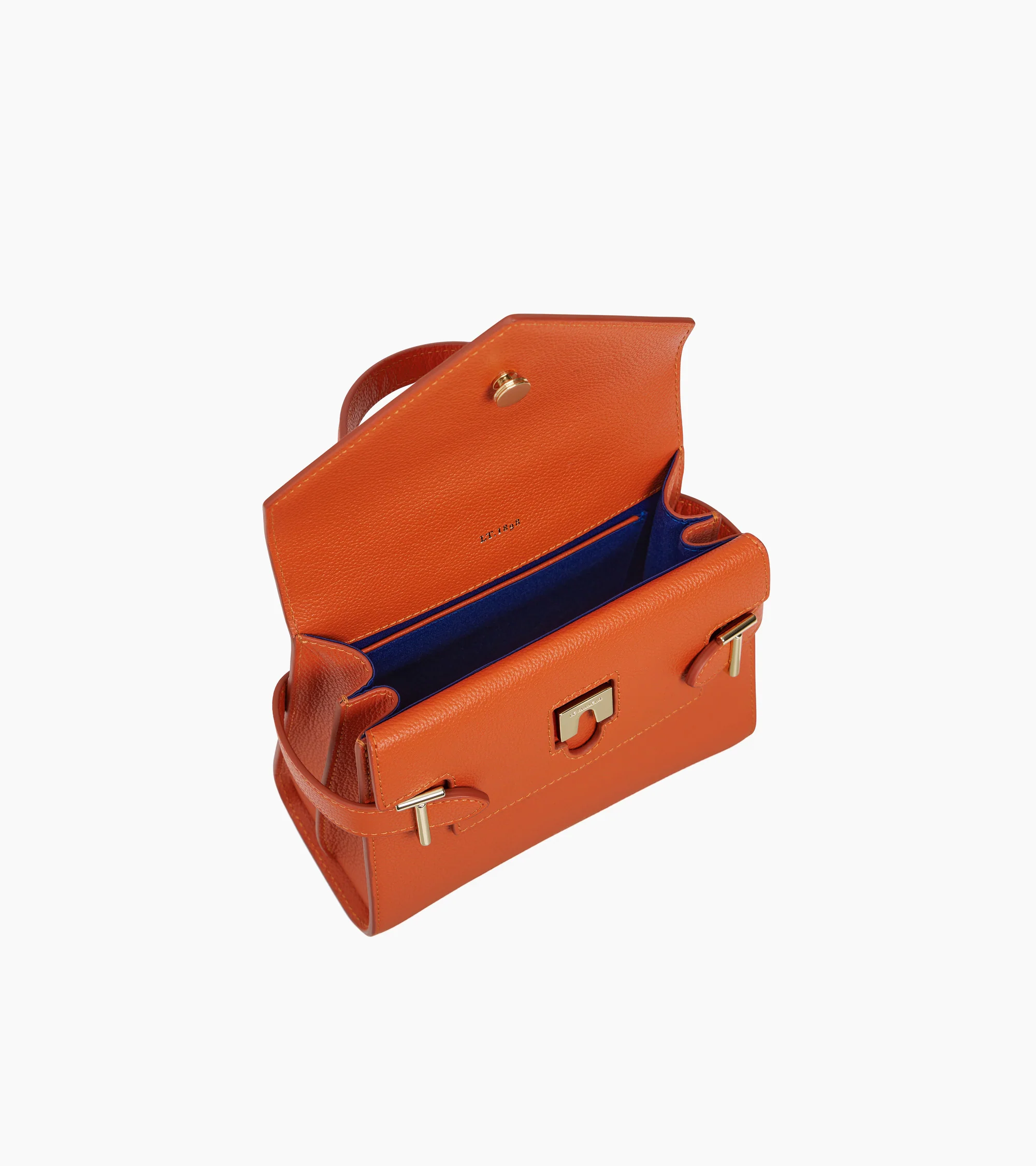 Emilie small handbag with double flap in grained leather - Image 3