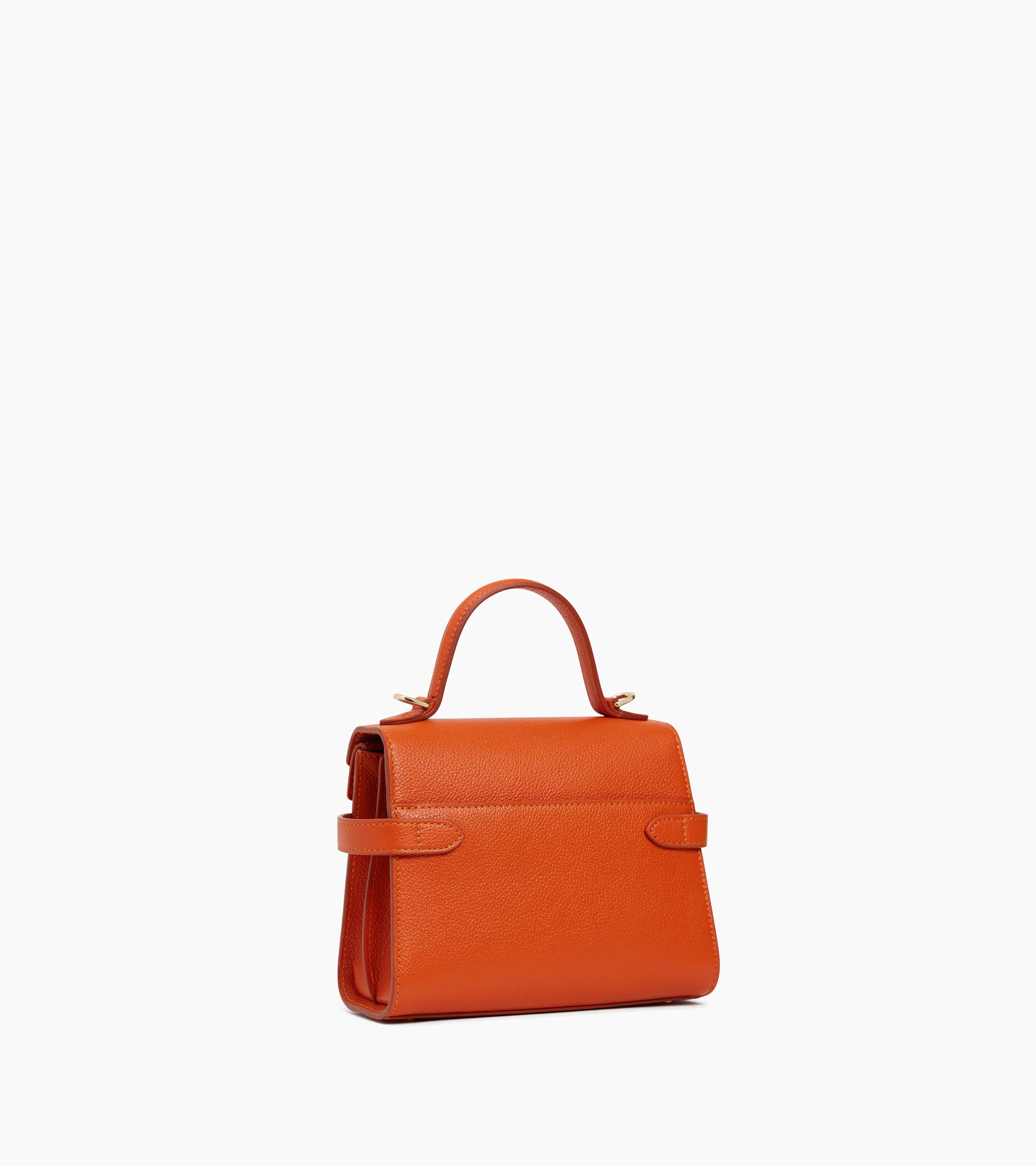 Emilie small handbag with double flap in grained leather - Image 5