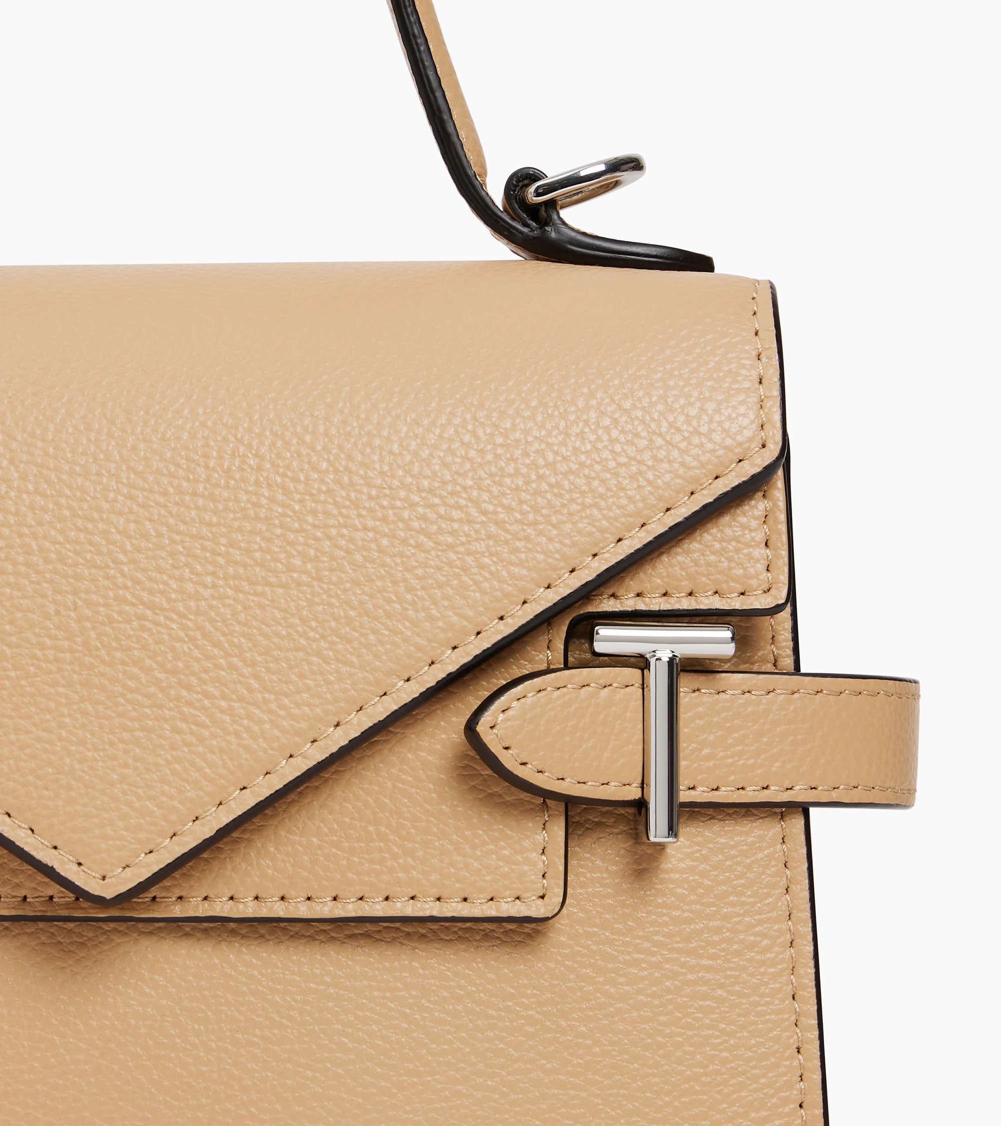 Emilie small handbag with double flap in grained leather - Image 2