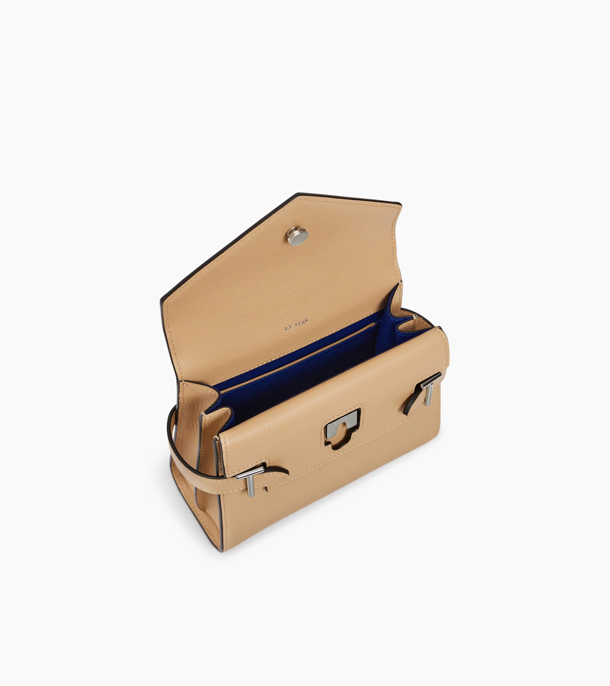 Emilie small handbag with double flap in grained leather - Image 3