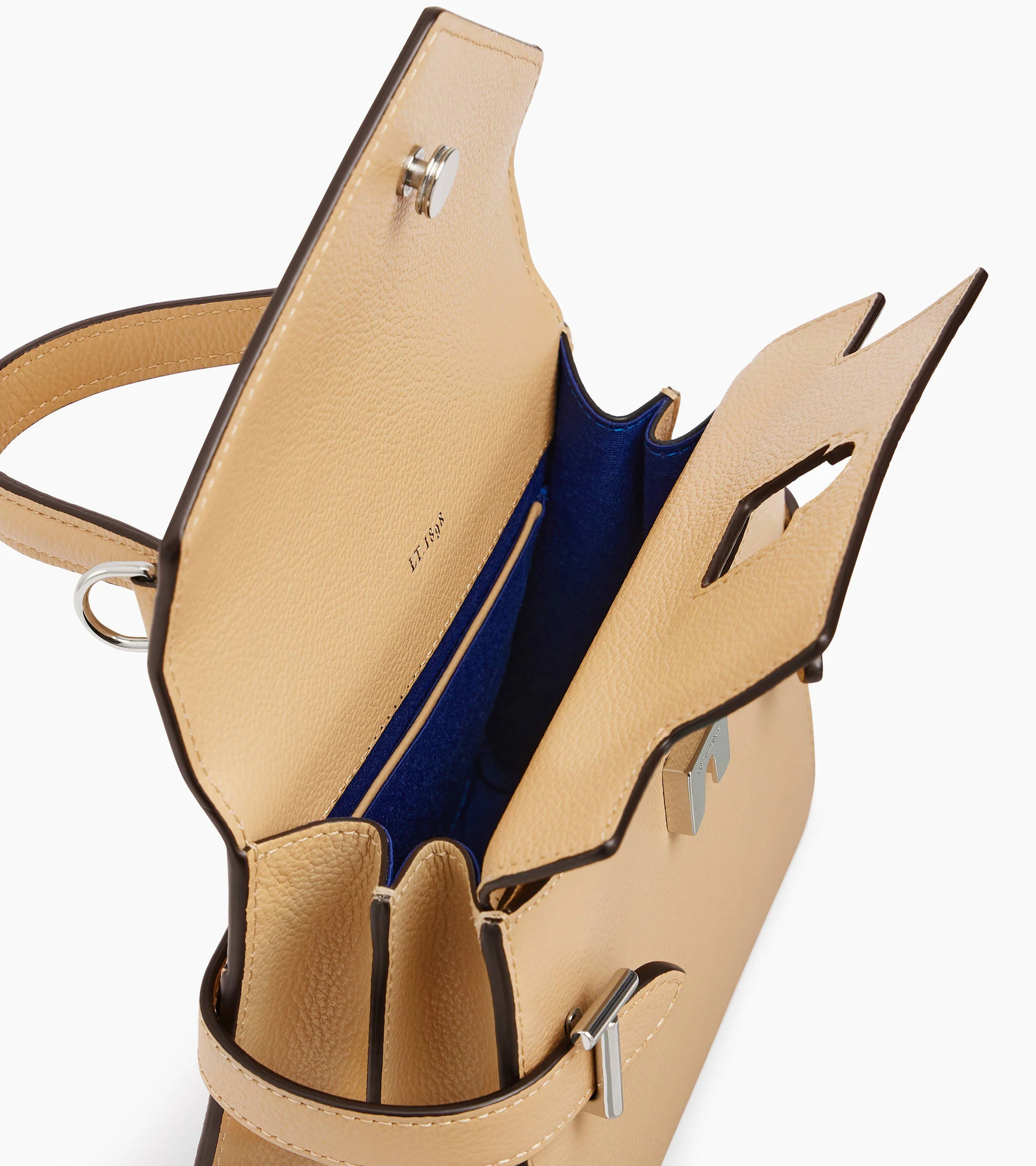 Emilie small handbag with double flap in grained leather - Image 6