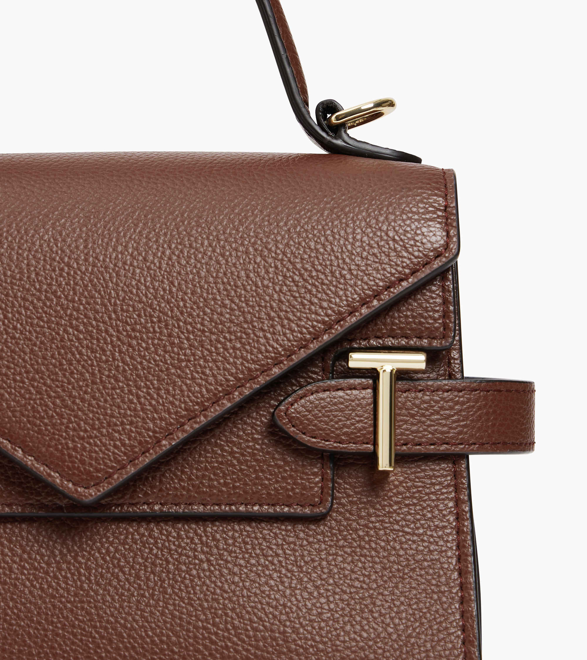 Emilie small handbag with double flap in grained leather - Image 2