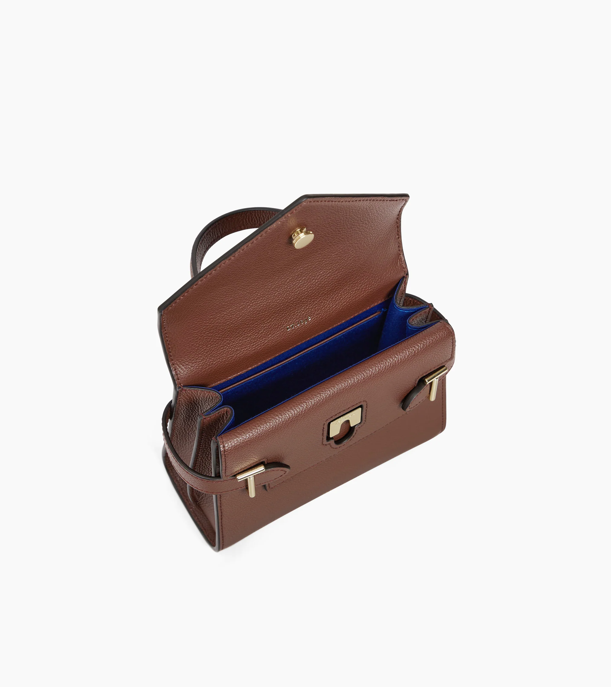 Emilie small handbag with double flap in grained leather - Image 3