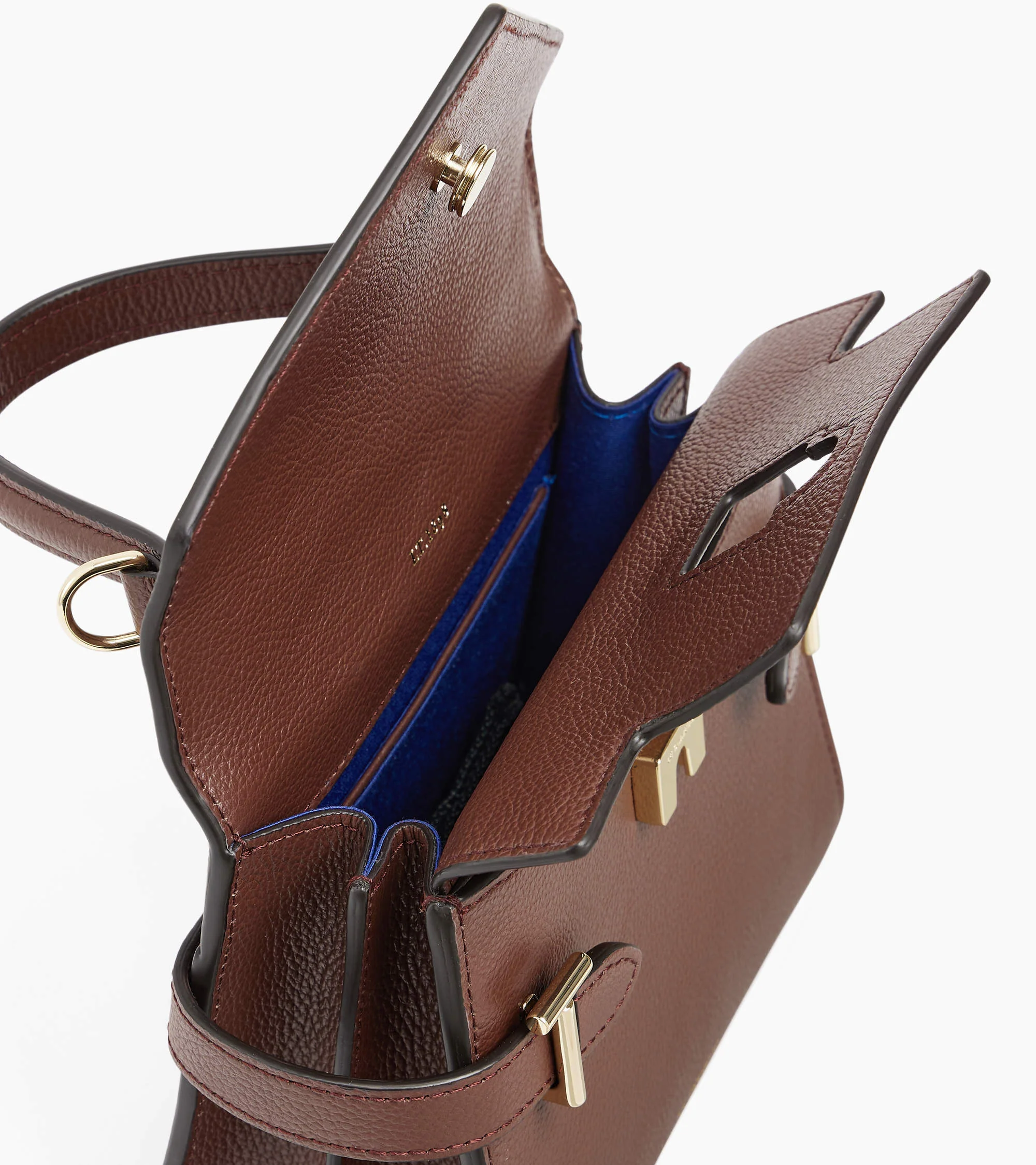 Emilie small handbag with double flap in grained leather - Image 6