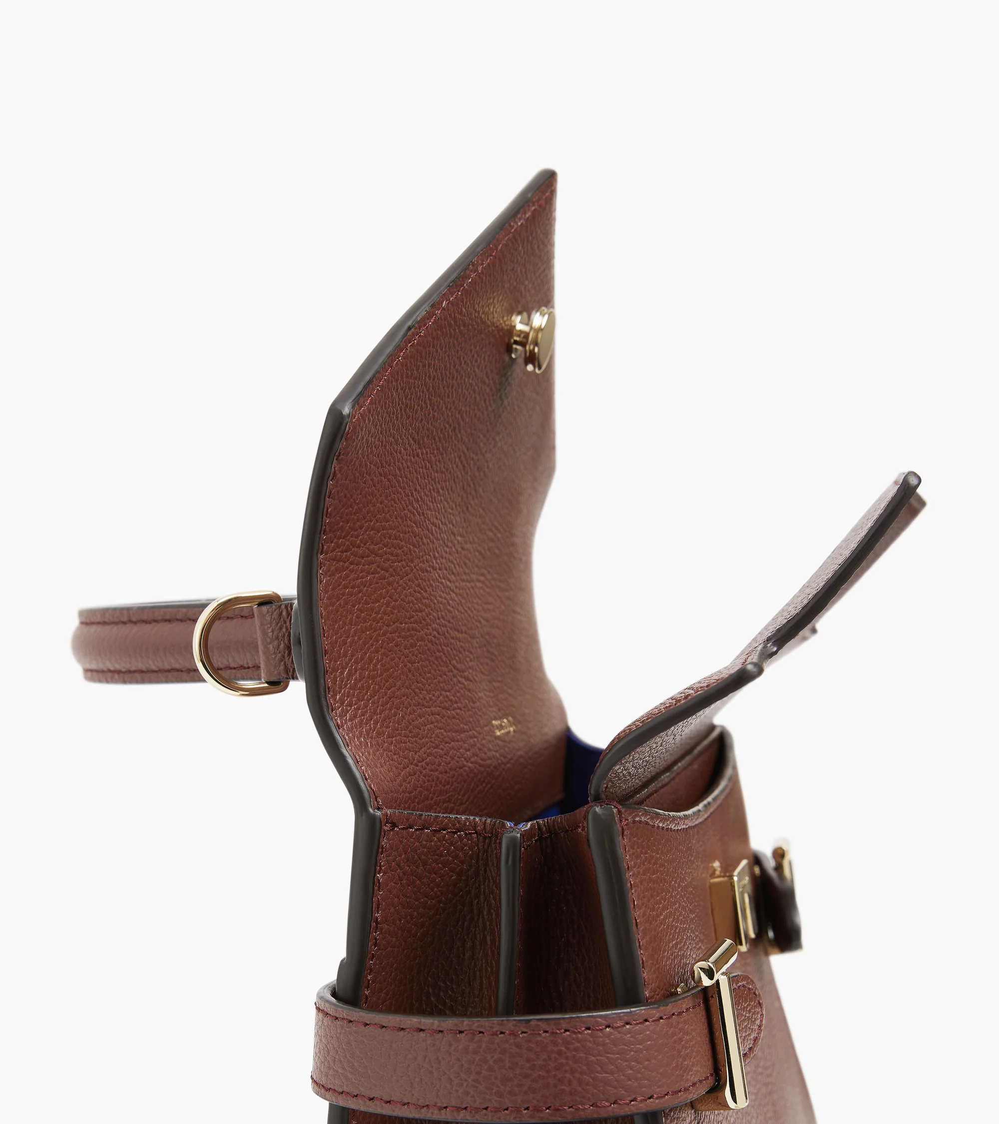 Emilie small handbag with double flap in grained leather - Image 7