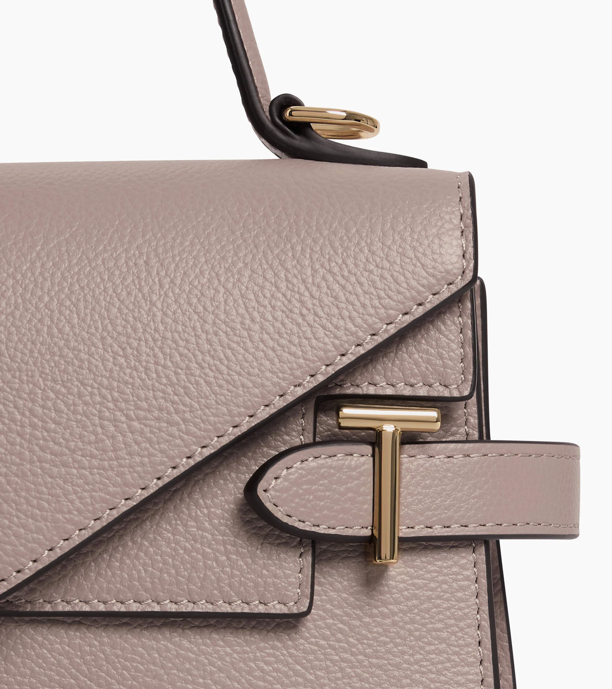 Emilie small handbag with double flap in grained leather - Image 3