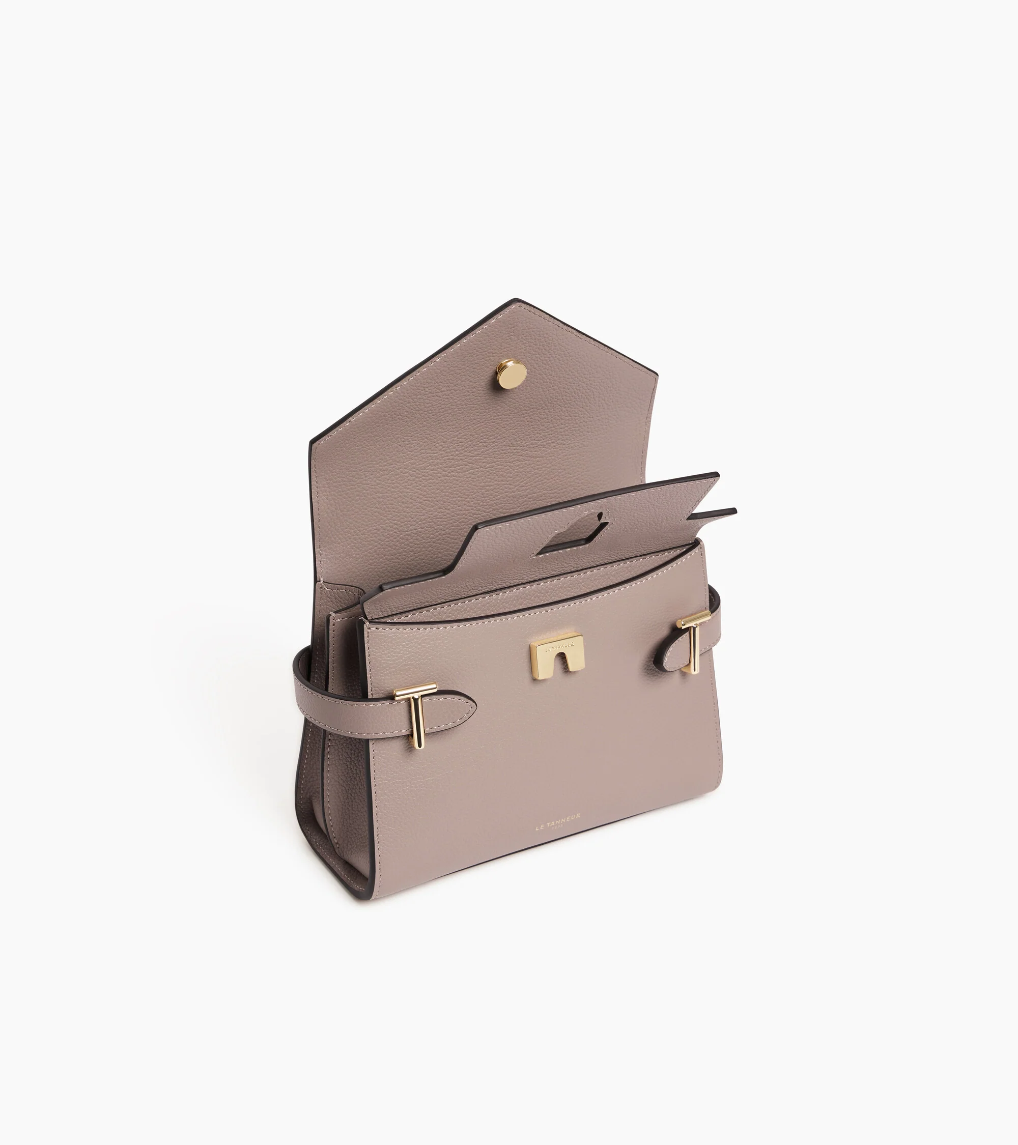 Emilie small handbag with double flap in grained leather - Image 5