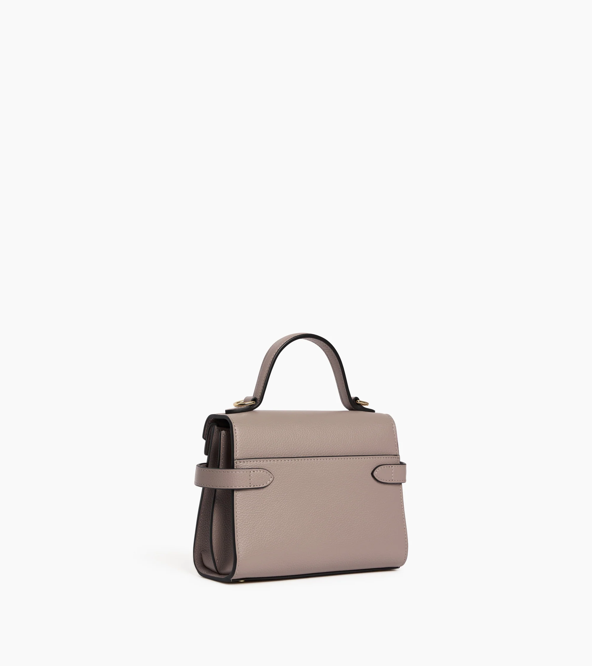 Emilie small handbag with double flap in grained leather - Image 6