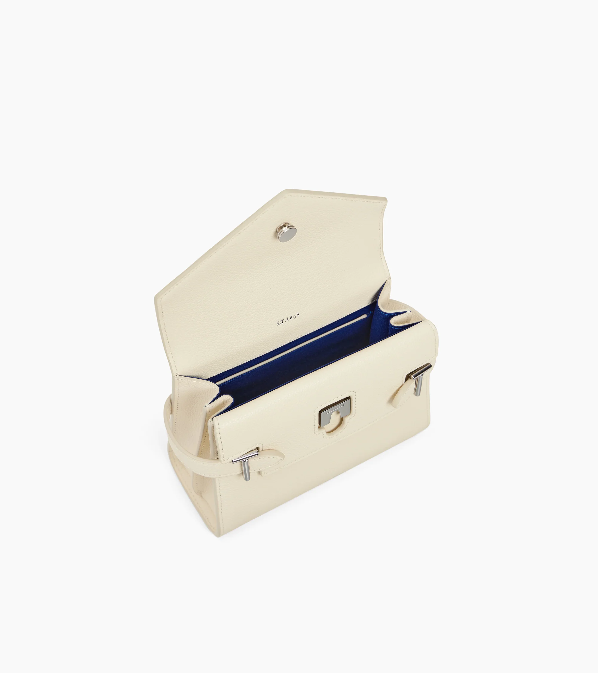 Emilie small handbag with double flap in grained leather - Image 3