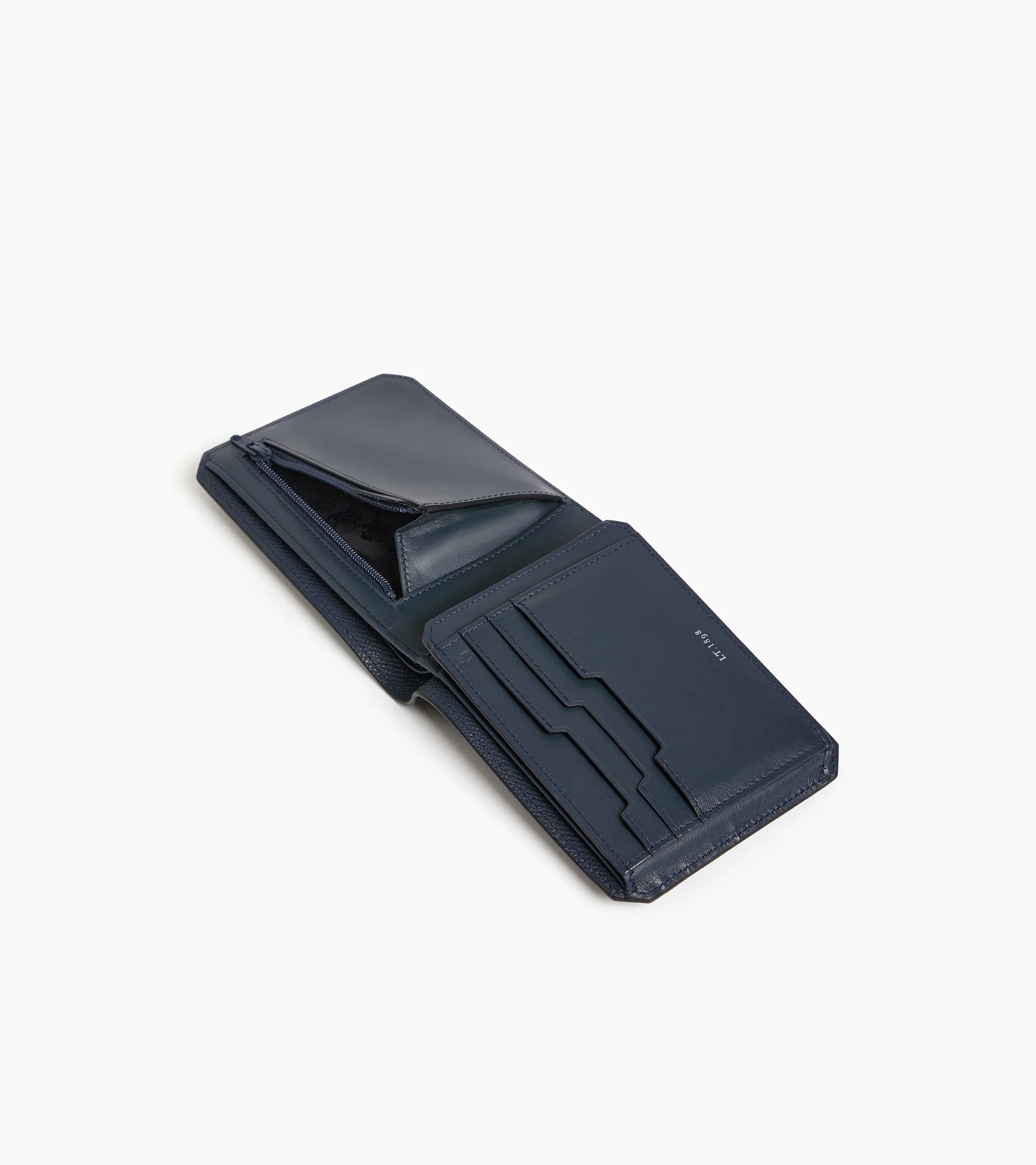 Gaston horizontal wallet 2 flaps in cross grain leather - Image 4