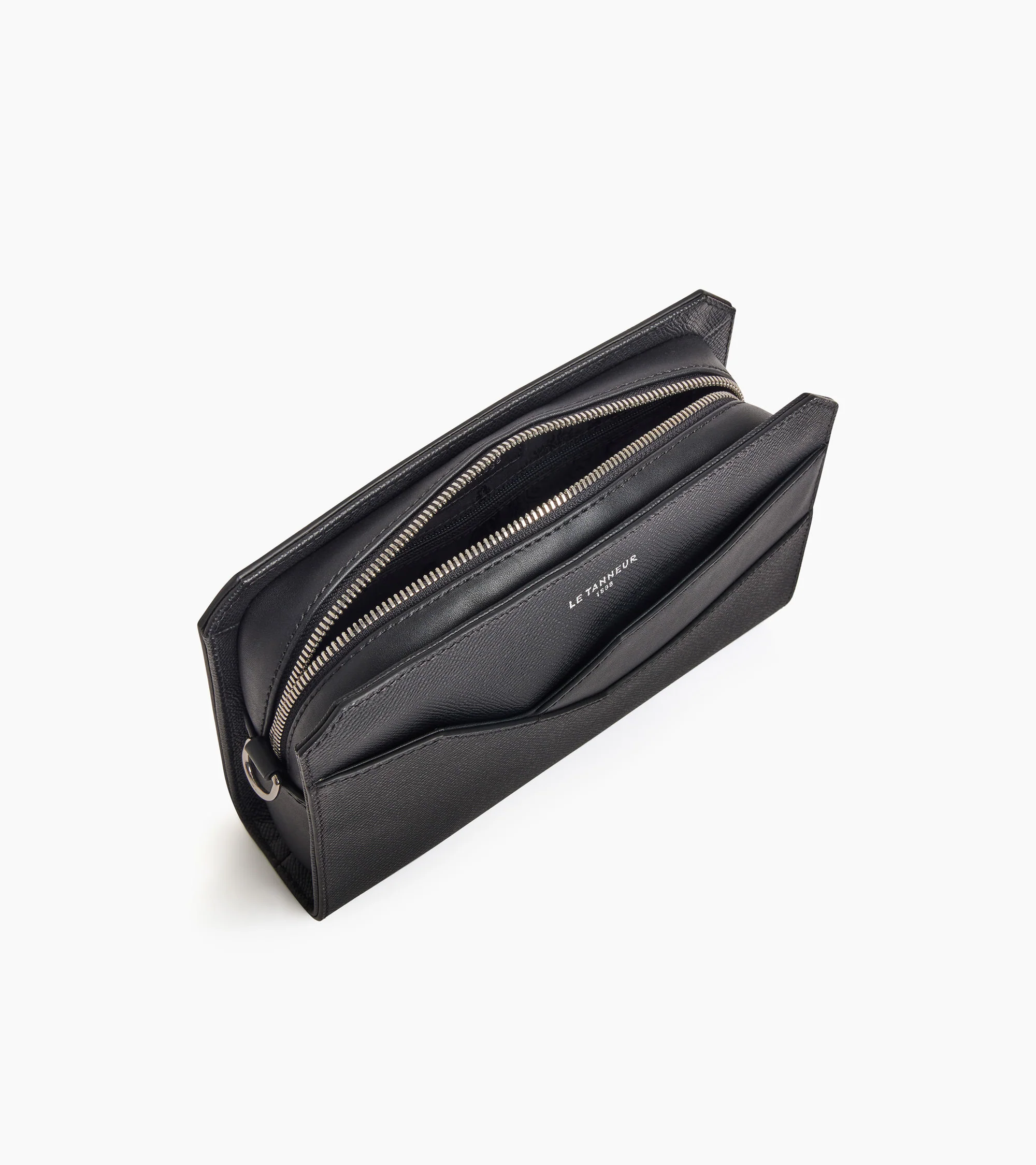 Gaston pouch with strap in cross-grain leather - Image 3