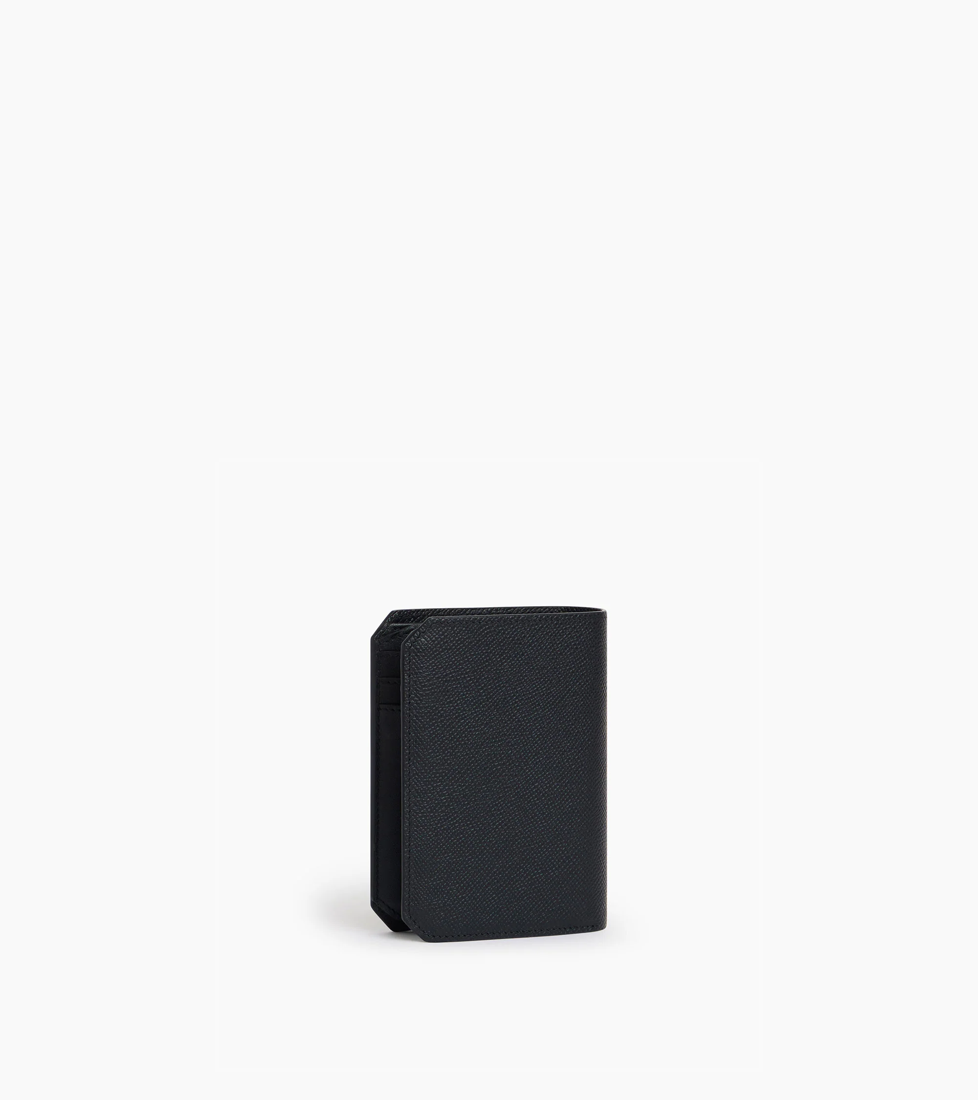 Gaston vertical wallet with 2 flaps in cross grain leather - Image 4