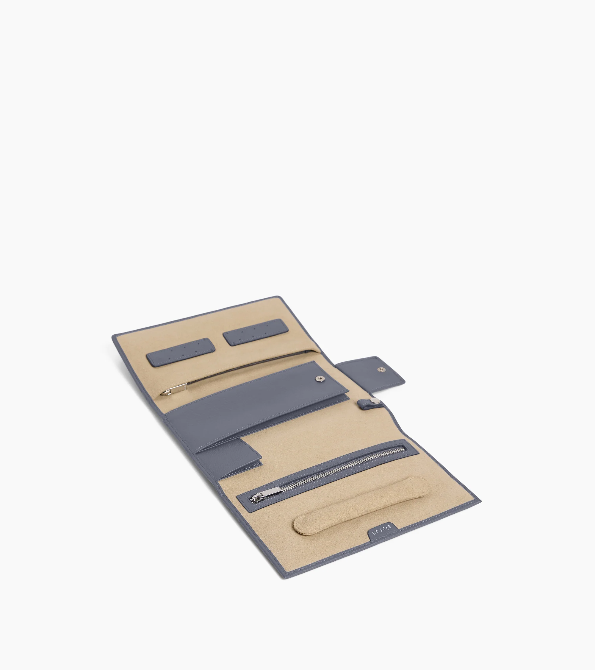 Travel jewellery box in grained leather - Image 3