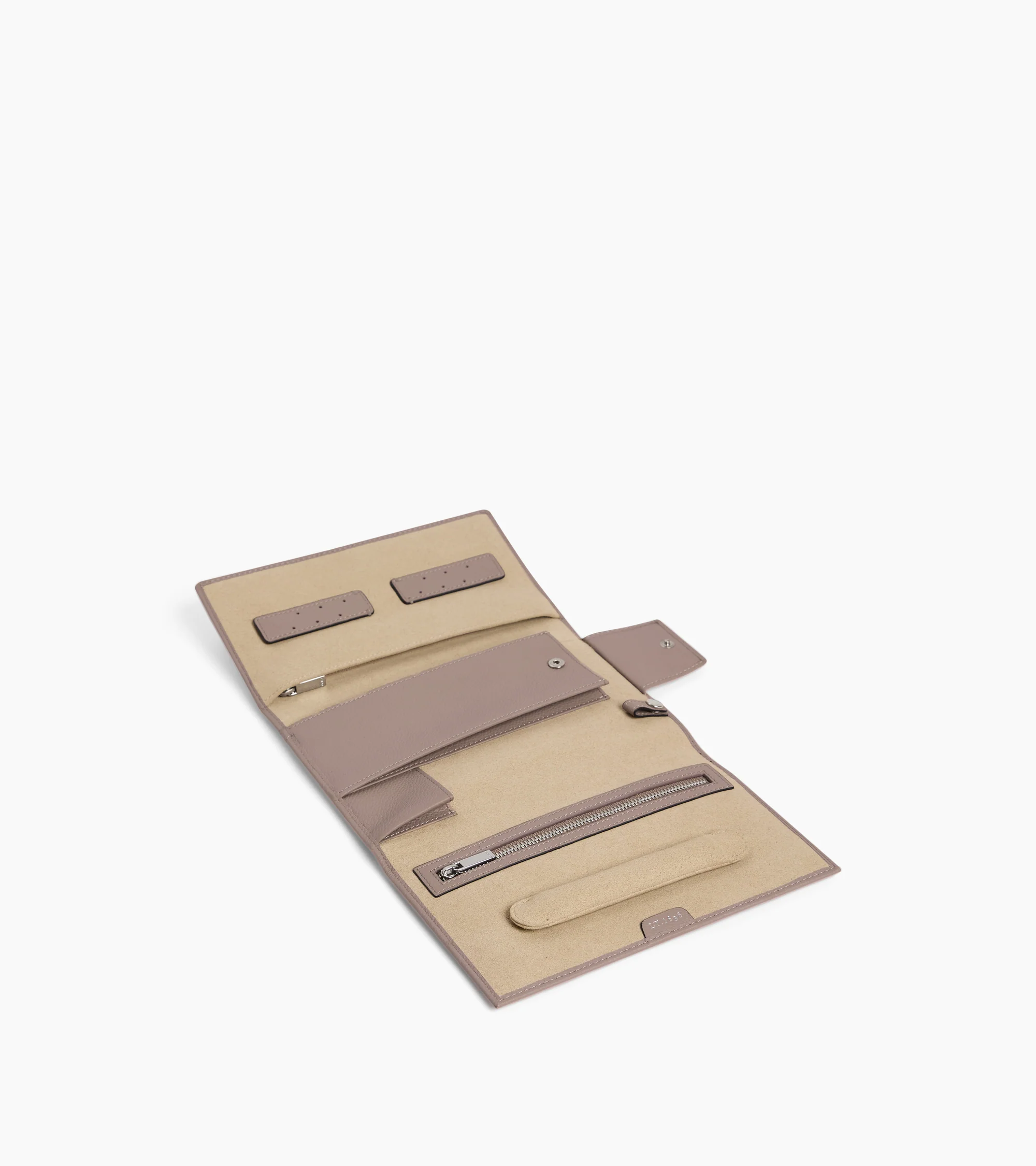 Travel jewellery box in grained leather - Image 3