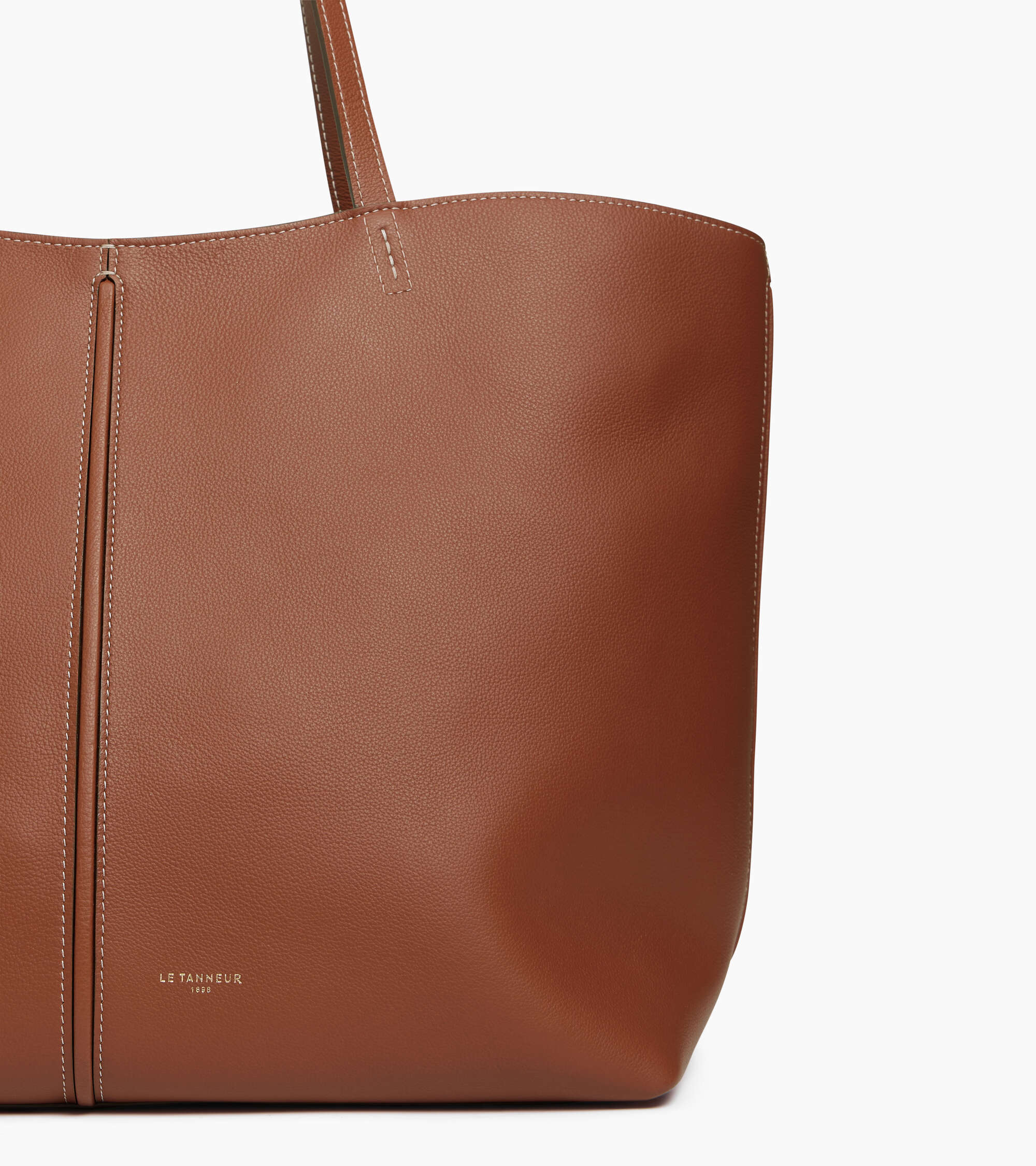 Hortense large tote bag in double-face grained leather - Image 3
