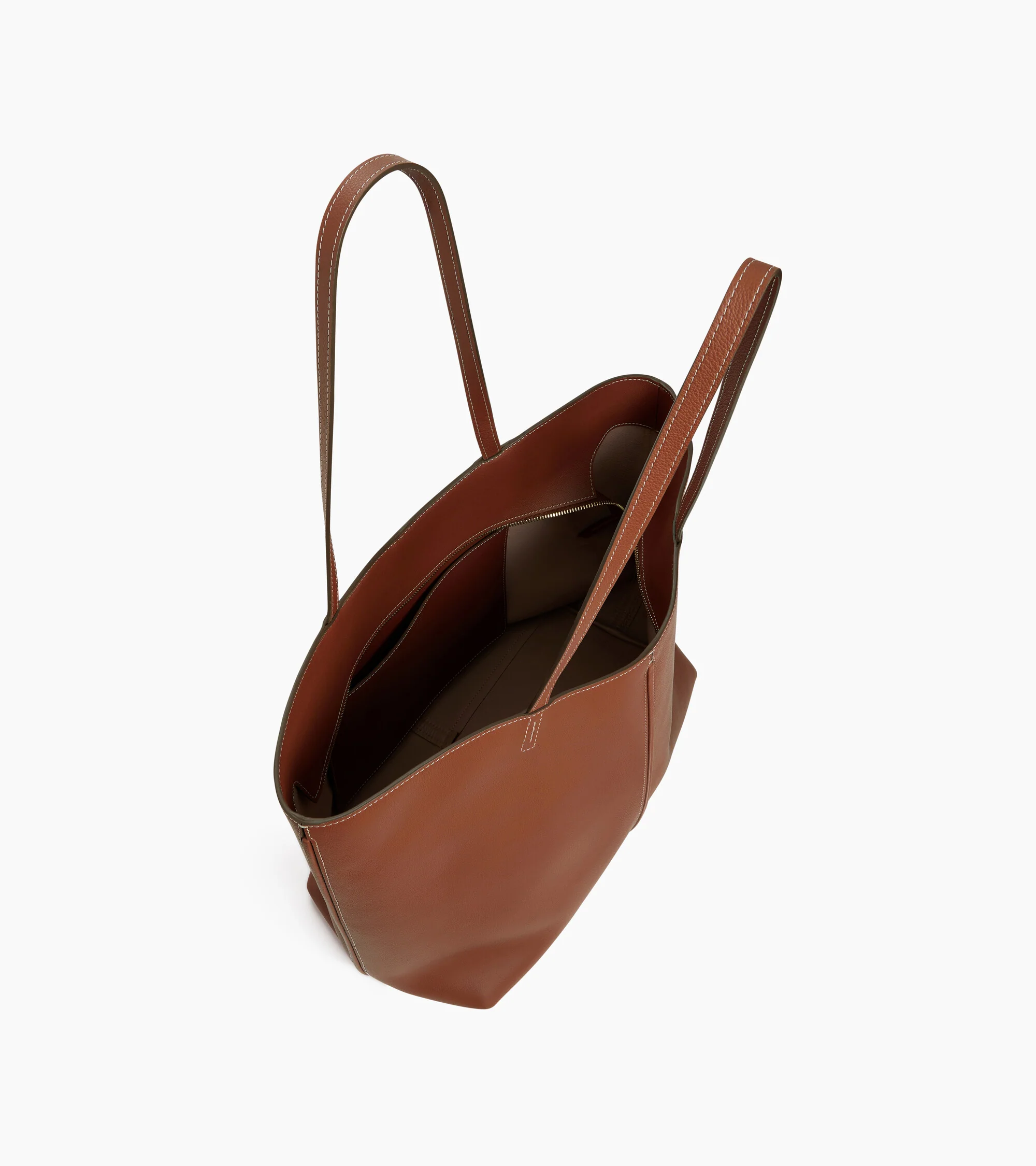 Hortense large tote bag in double-face grained leather - Image 4