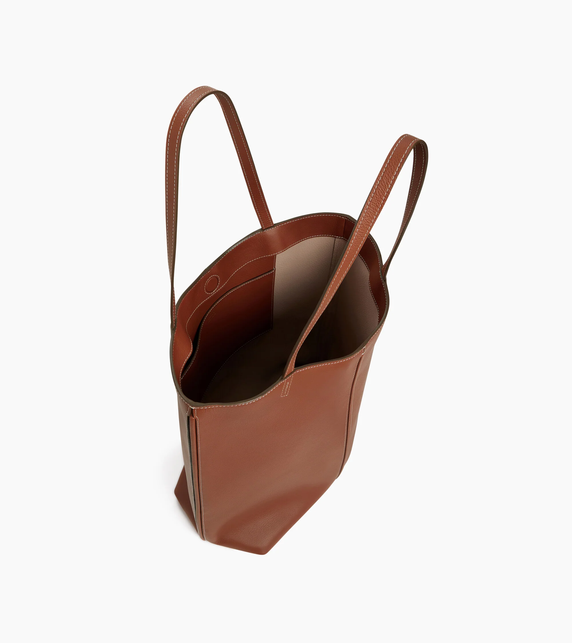 Hortense medium tote bag in double-face grained leather - Image 4