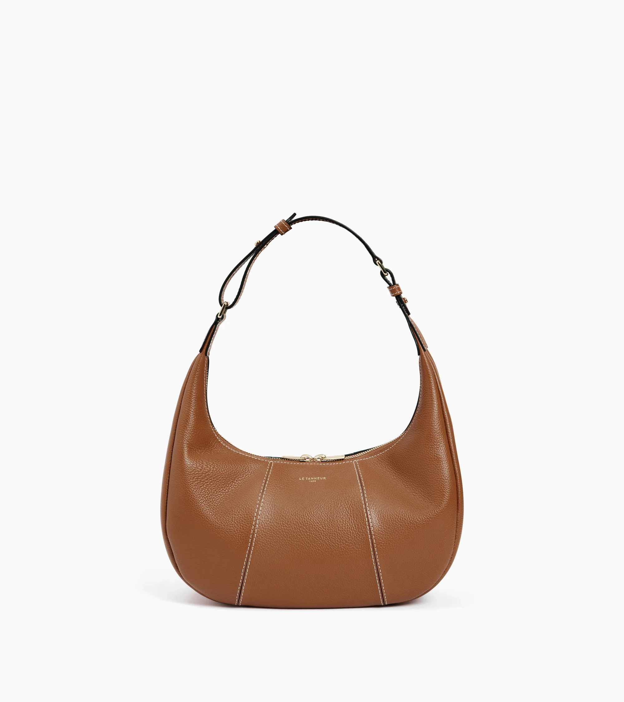 Small Hobo Bag in grained leather - Image 5
