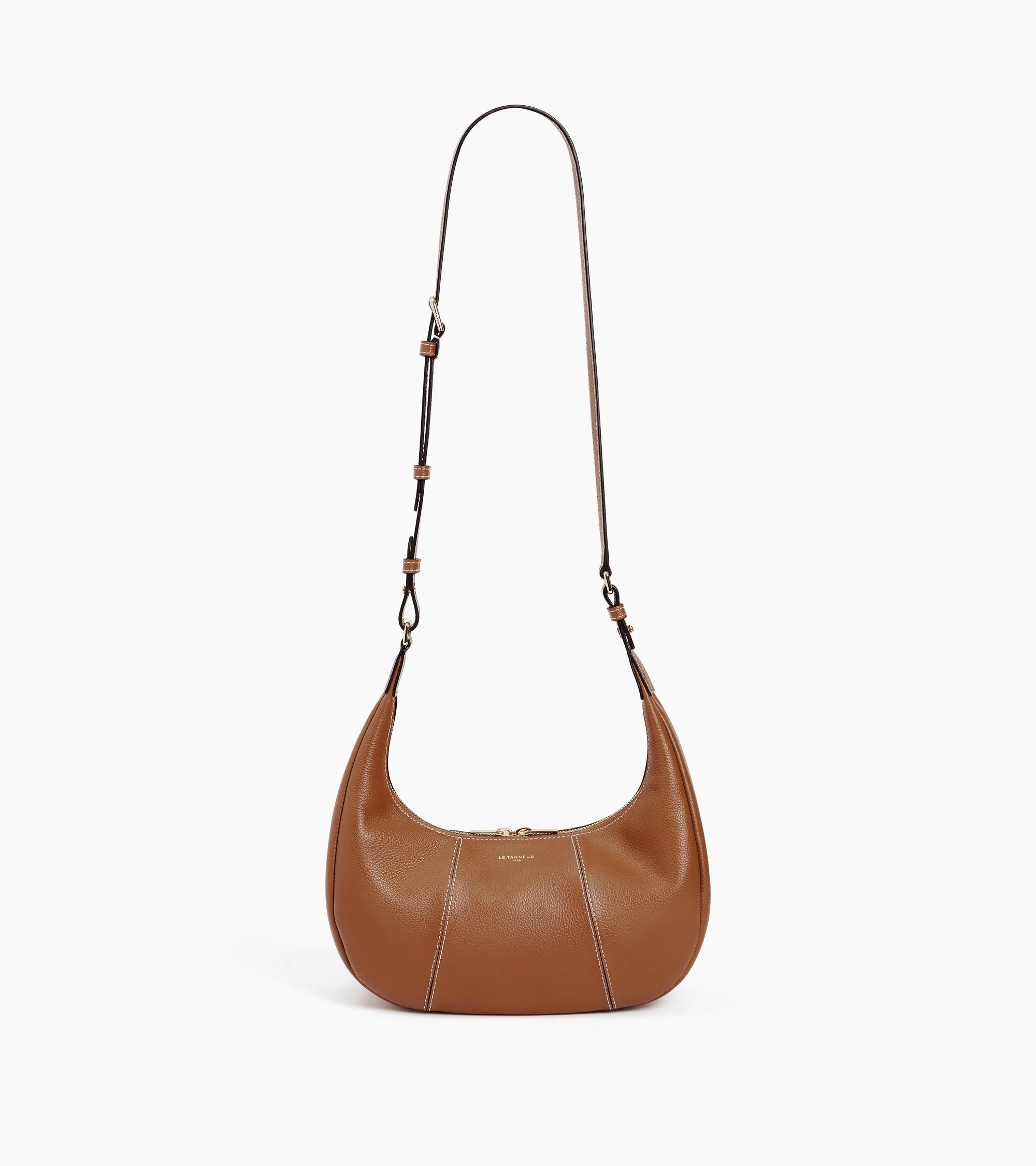Small Hobo Bag in grained leather - Image 6