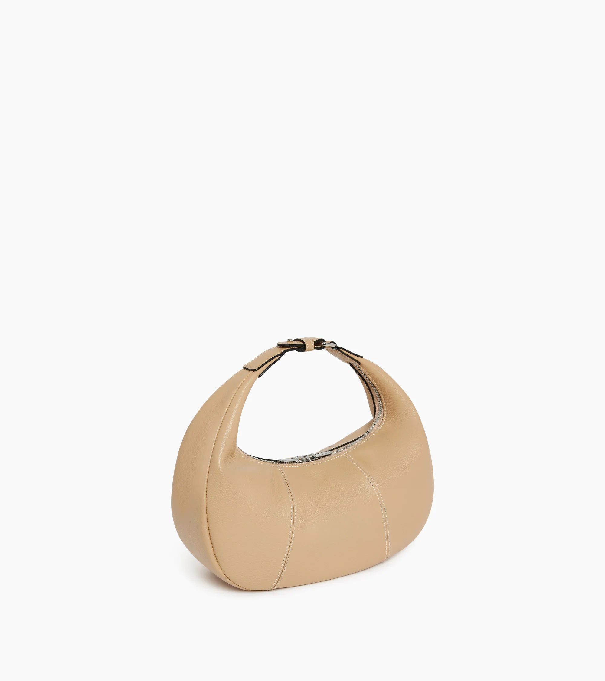 Small Hobo Bag in grained leather - Image 6