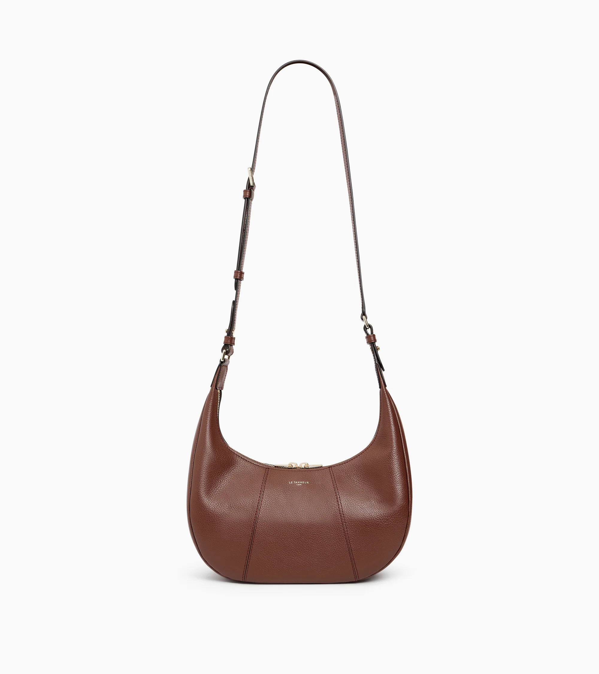 Small Hobo Bag in grained leather - Image 5