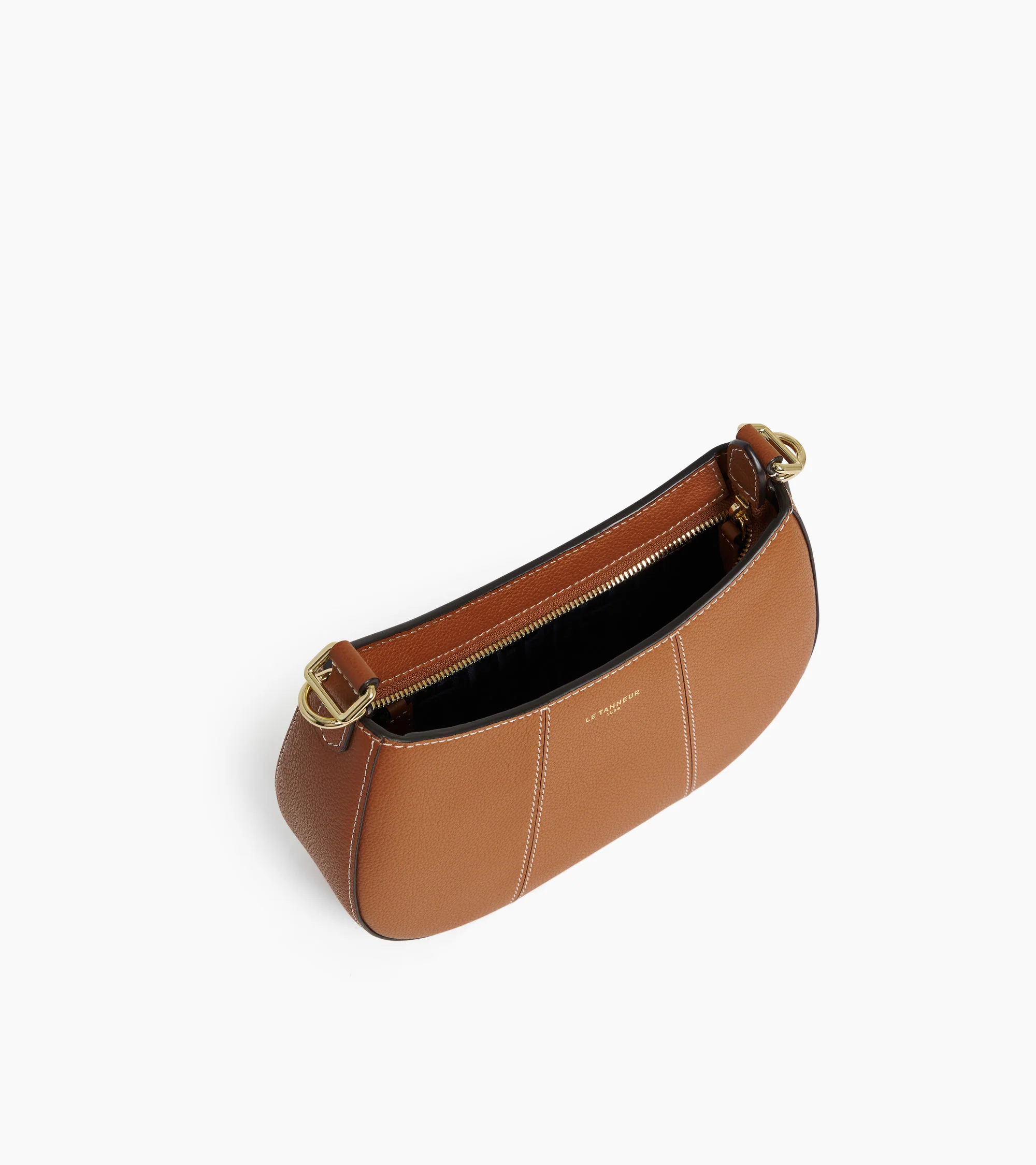 Juliette small half-moon bag in grained leather - Image 3