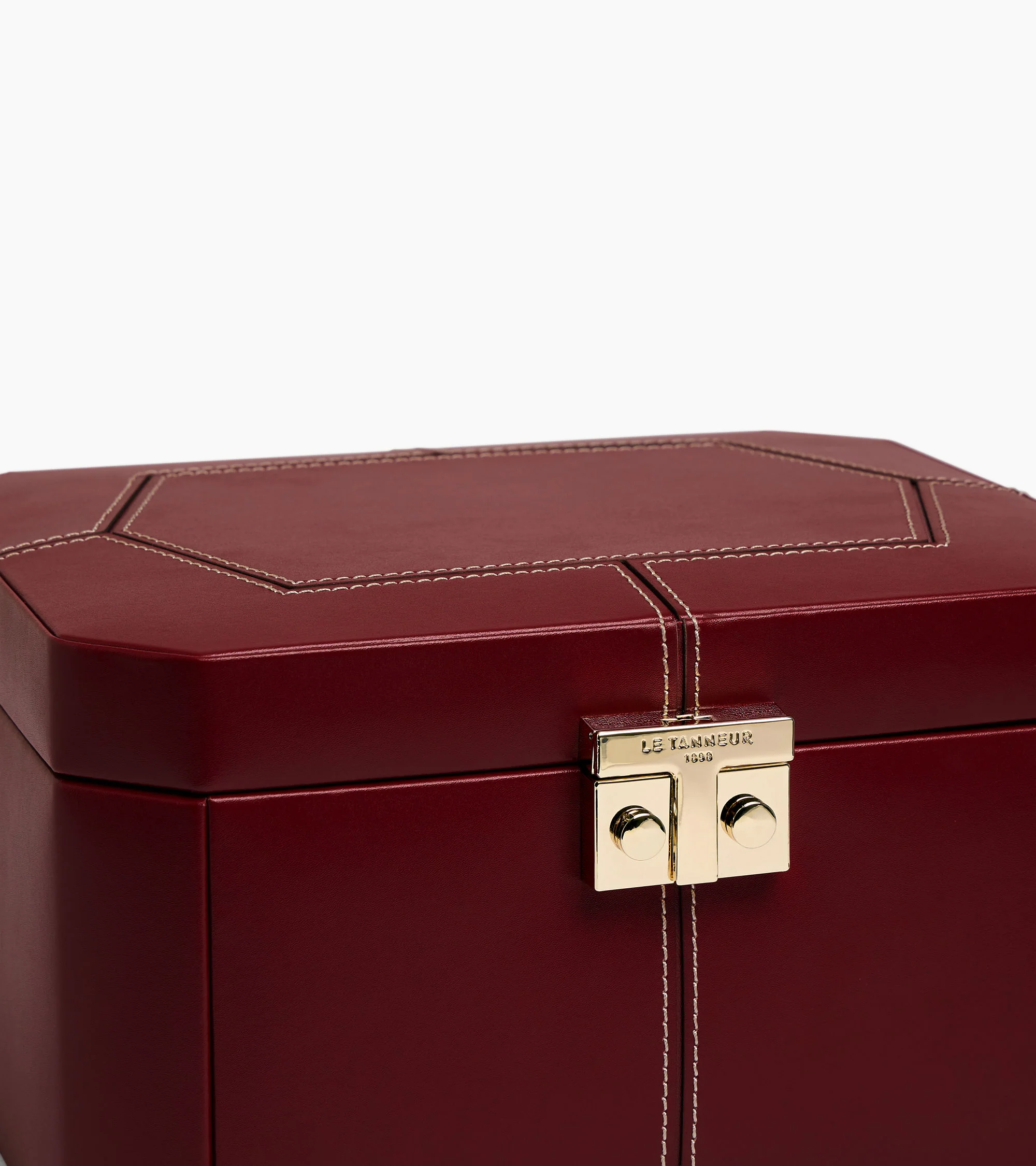 Large jewellery box with T-clasp in leather - Image 3