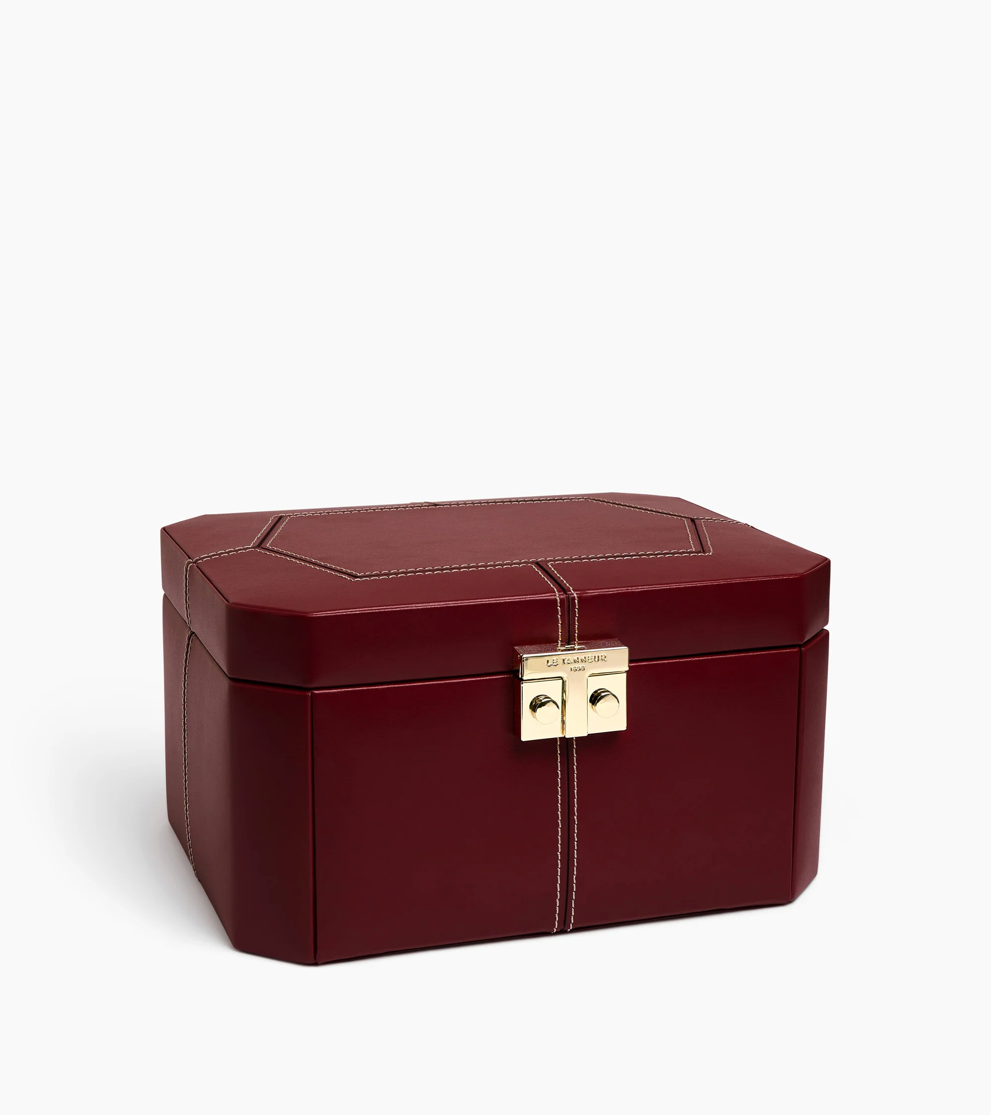 Large jewellery box with T-clasp in leather - Image 4
