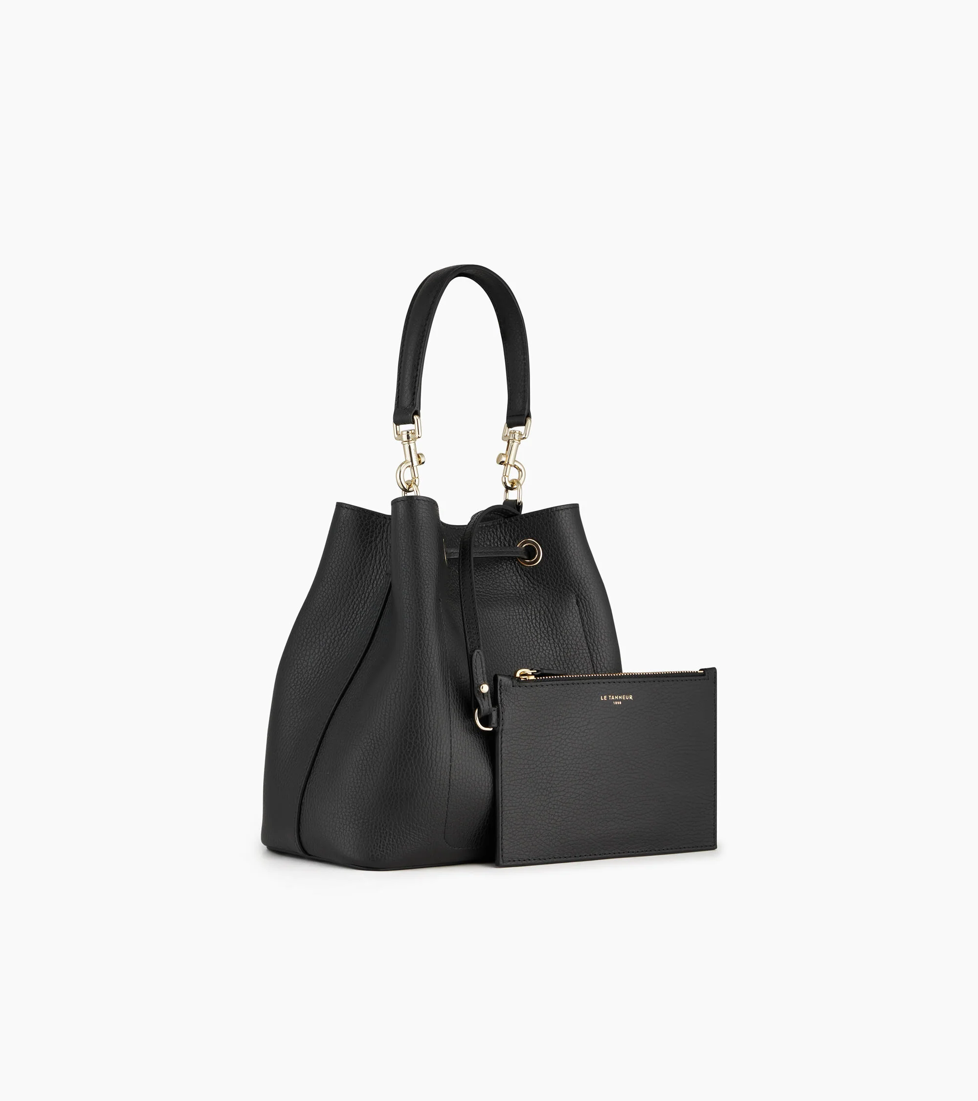 Louise bucket bag in grained leather - Image 4