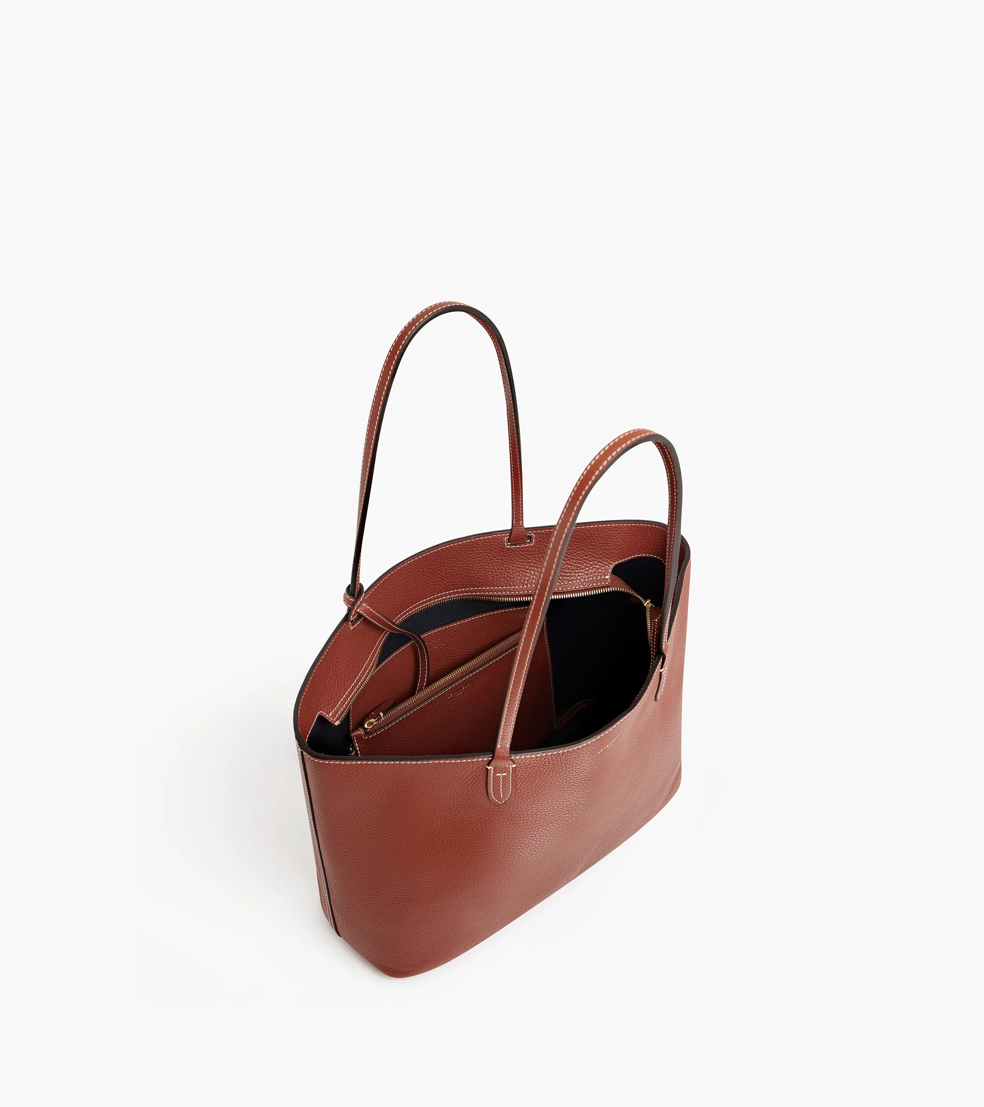 Louise large tote in grained leather - Image 4