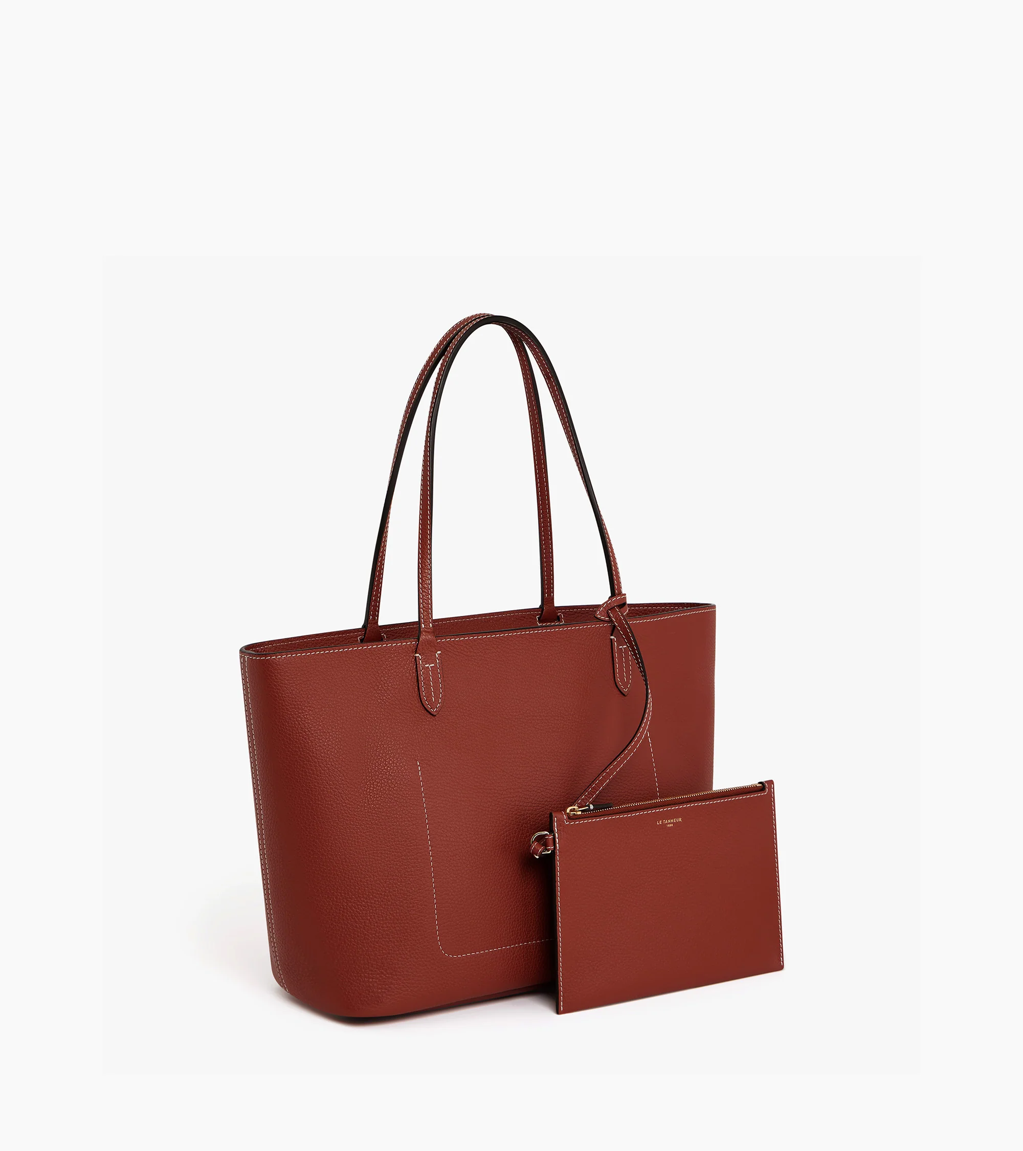 Louise large tote in grained leather - Image 5