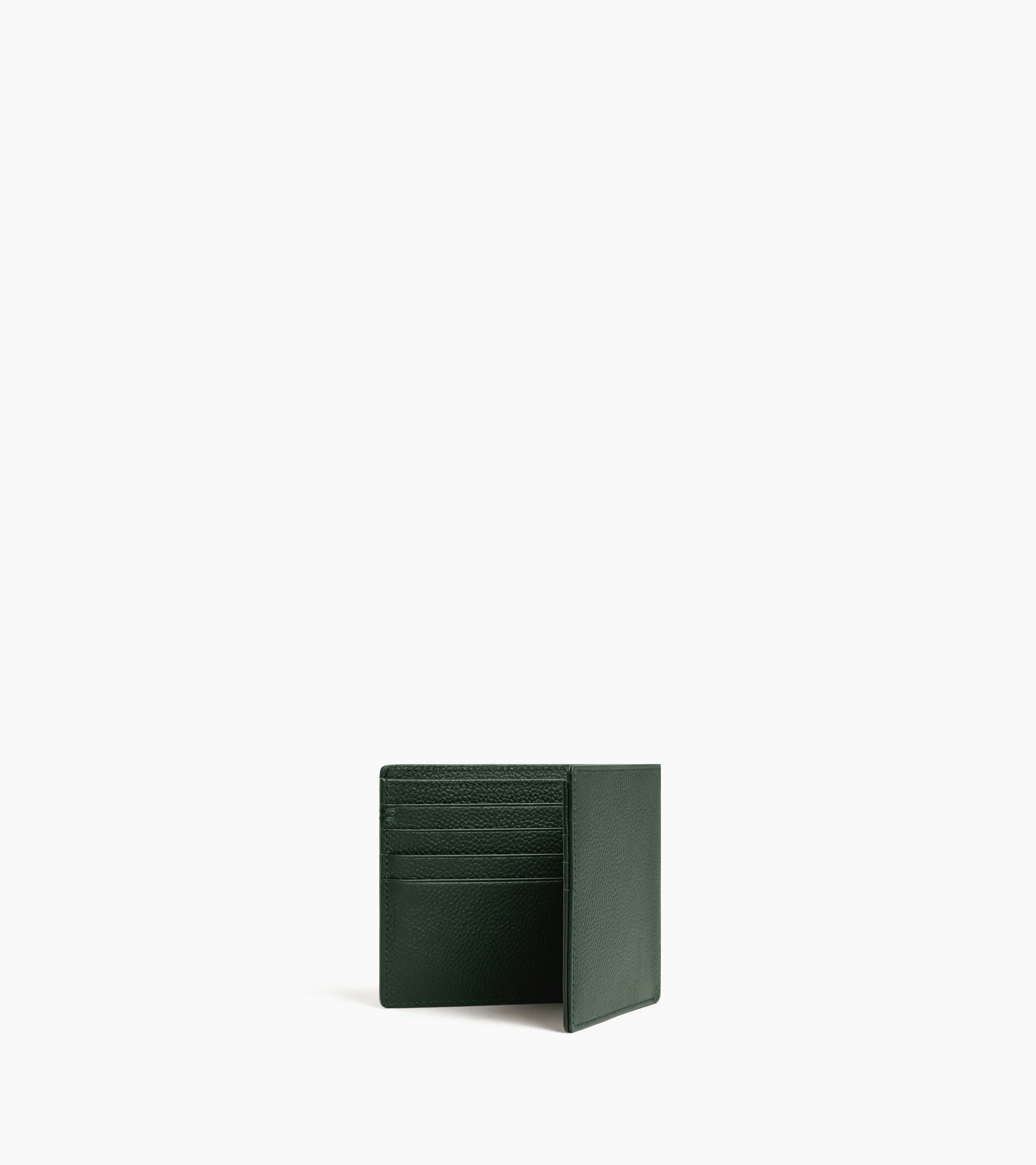 Lucien horizontal card holder in grained leather - Image 4