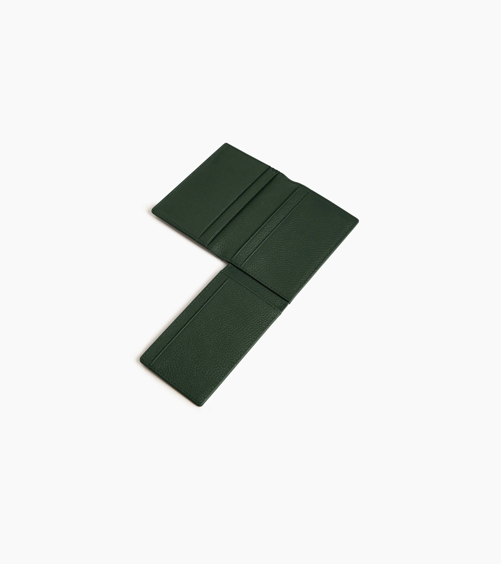 Lucien horizontal two-fold card holder in grained leather - Image 4