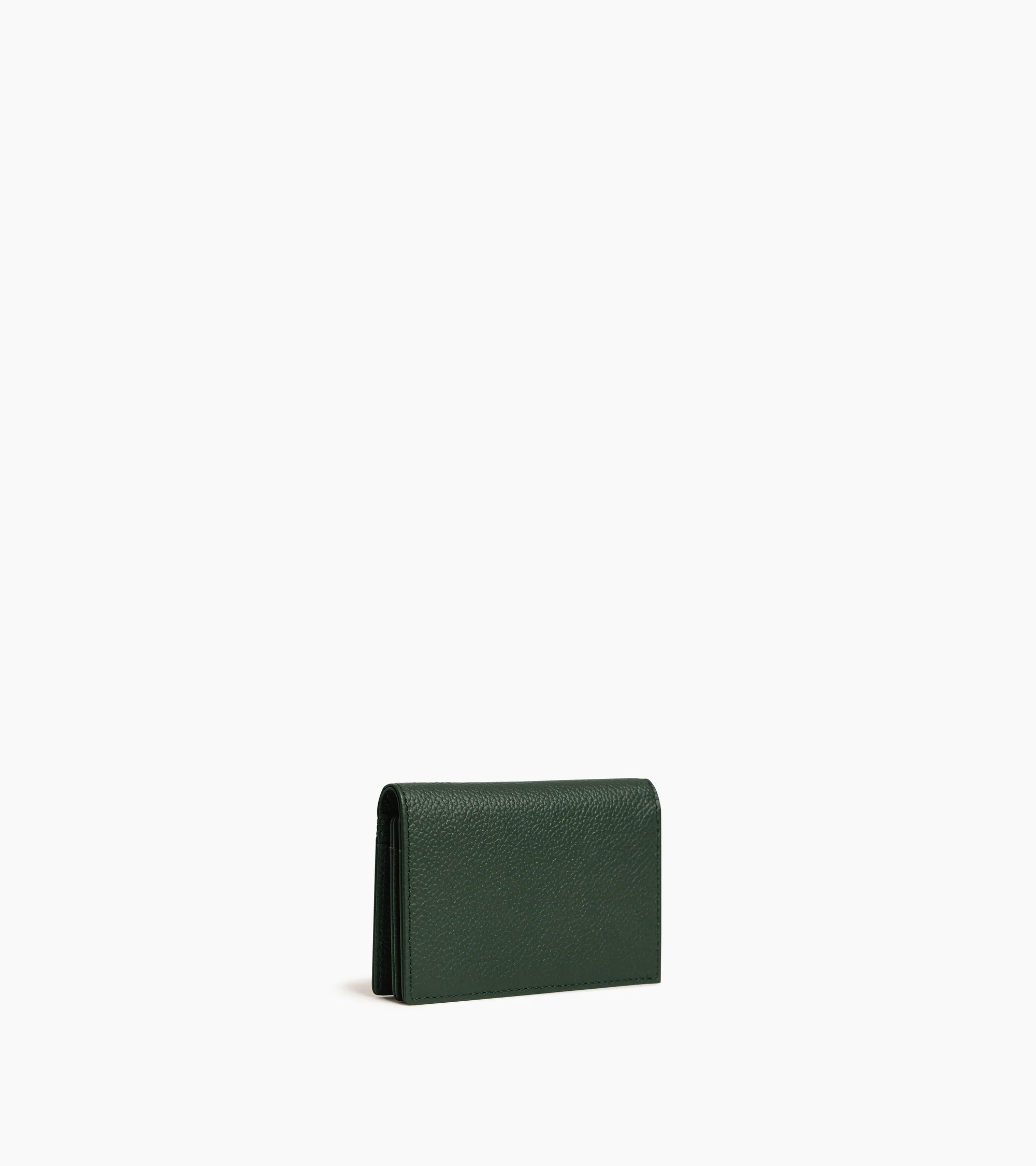 Lucien horizontal two-fold card holder in grained leather - Image 5
