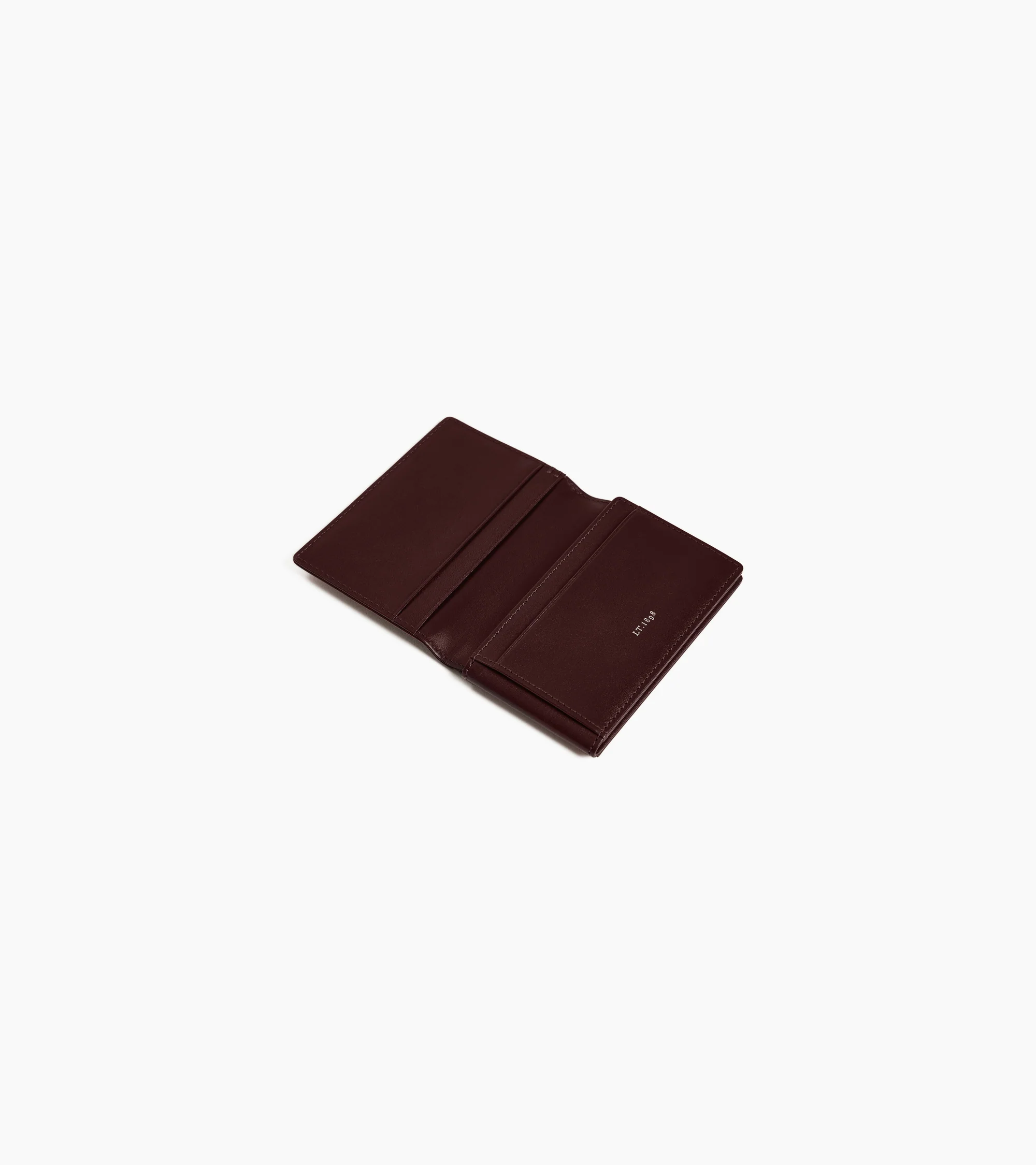 Lucien horizontal two-fold card holder in oiled leather - Image 3
