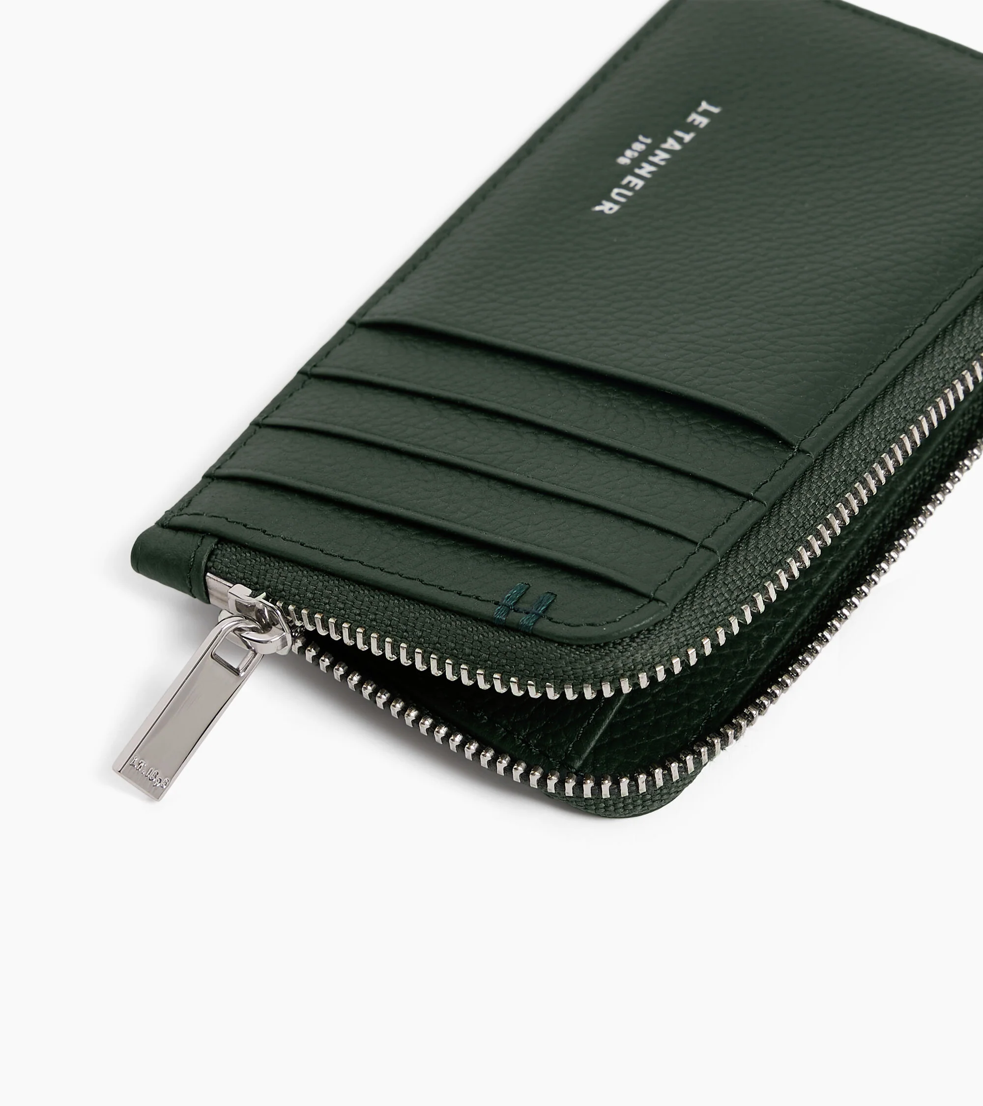 Lucien large zipped card holder in grained leather - Image 2