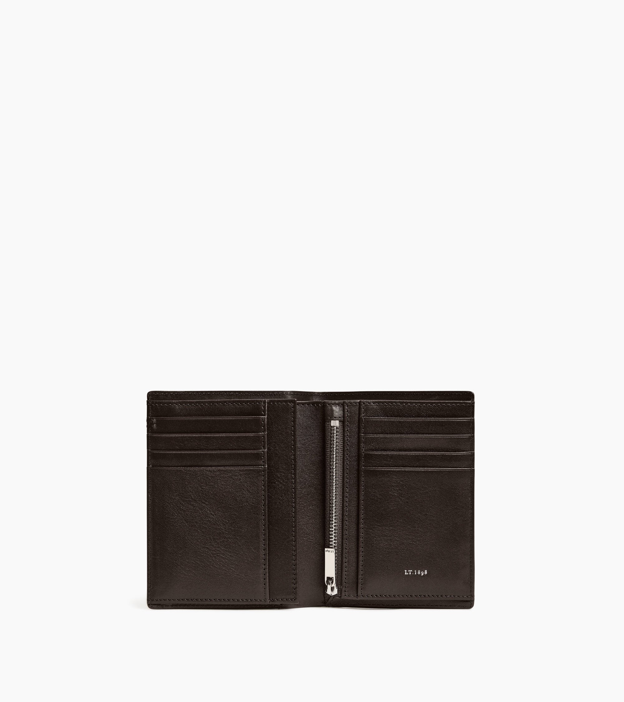 Lucien medium vertical two-fold zipped wallet in oiled leather - Image 3
