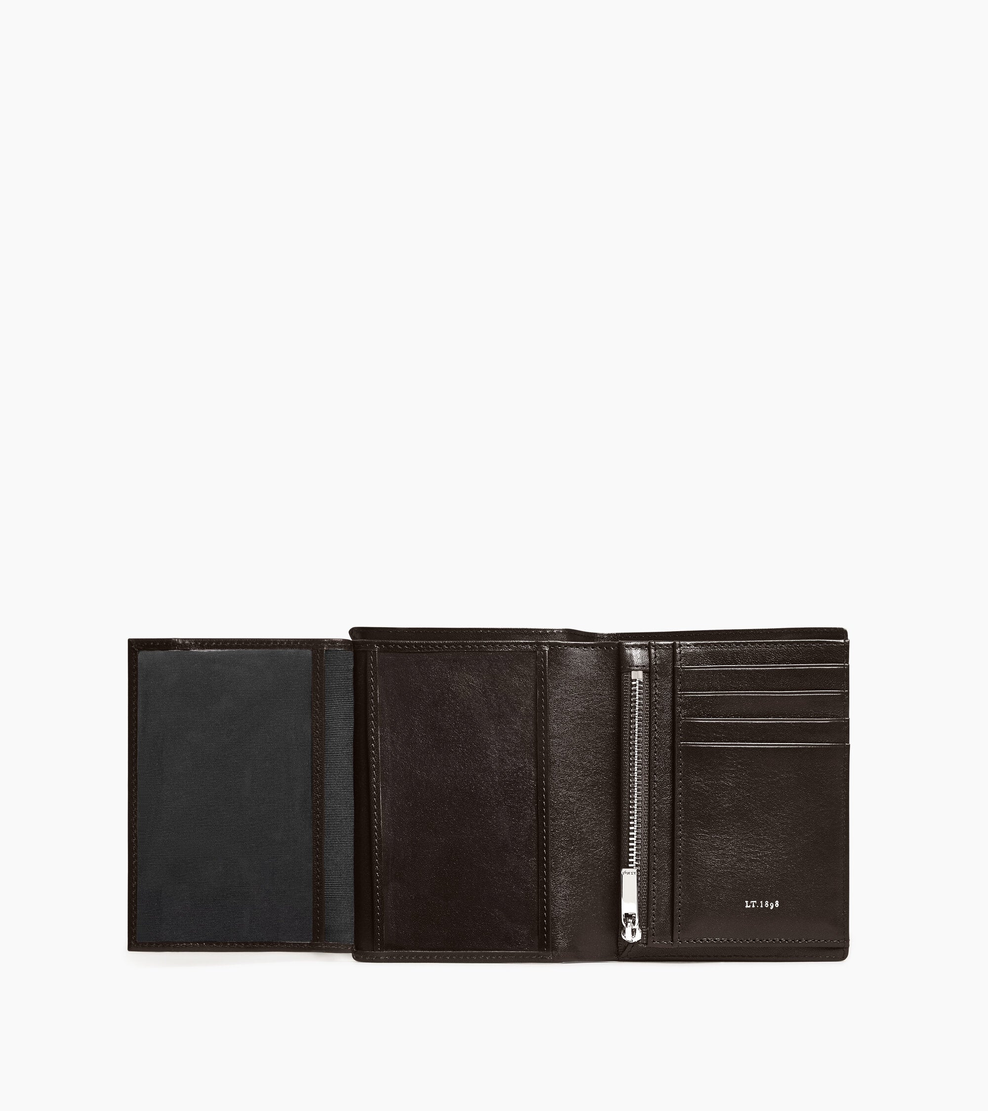 Lucien medium vertical two-fold zipped wallet in oiled leather - Image 4