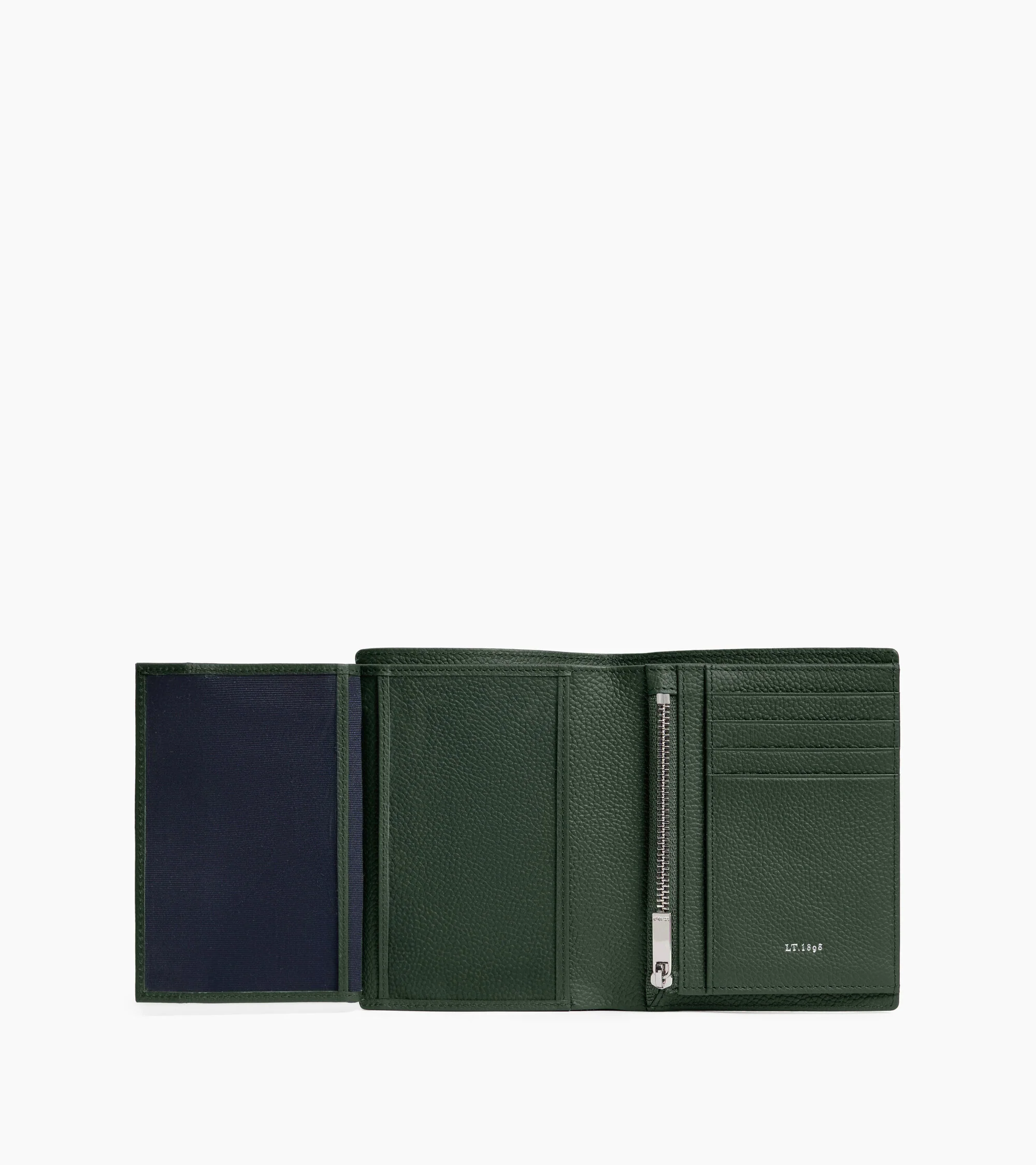 Lucien small vertical two-fold zipped wallet in grained leather - Image 4