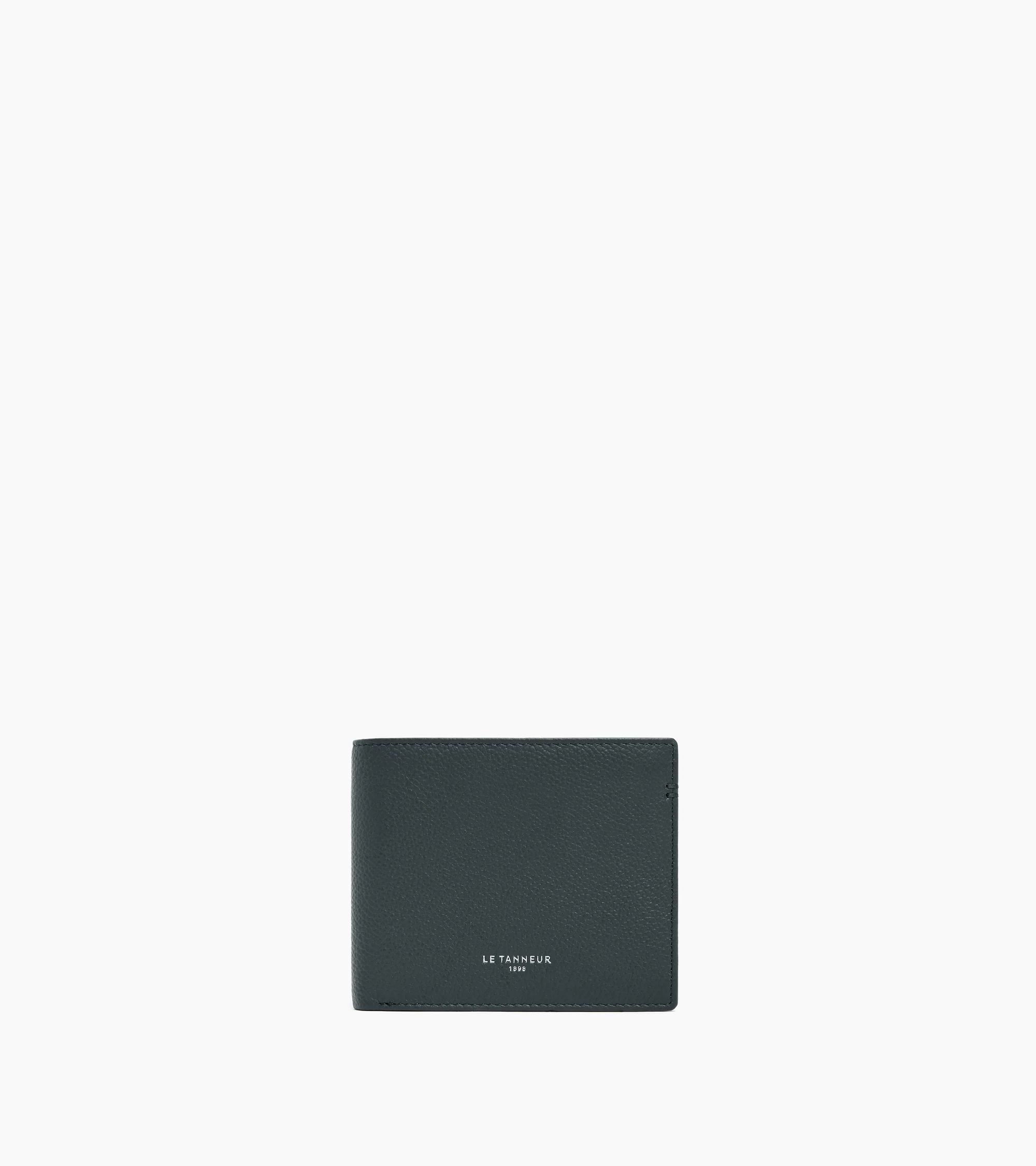 Lucien two-fold wallet with flap in grained leather