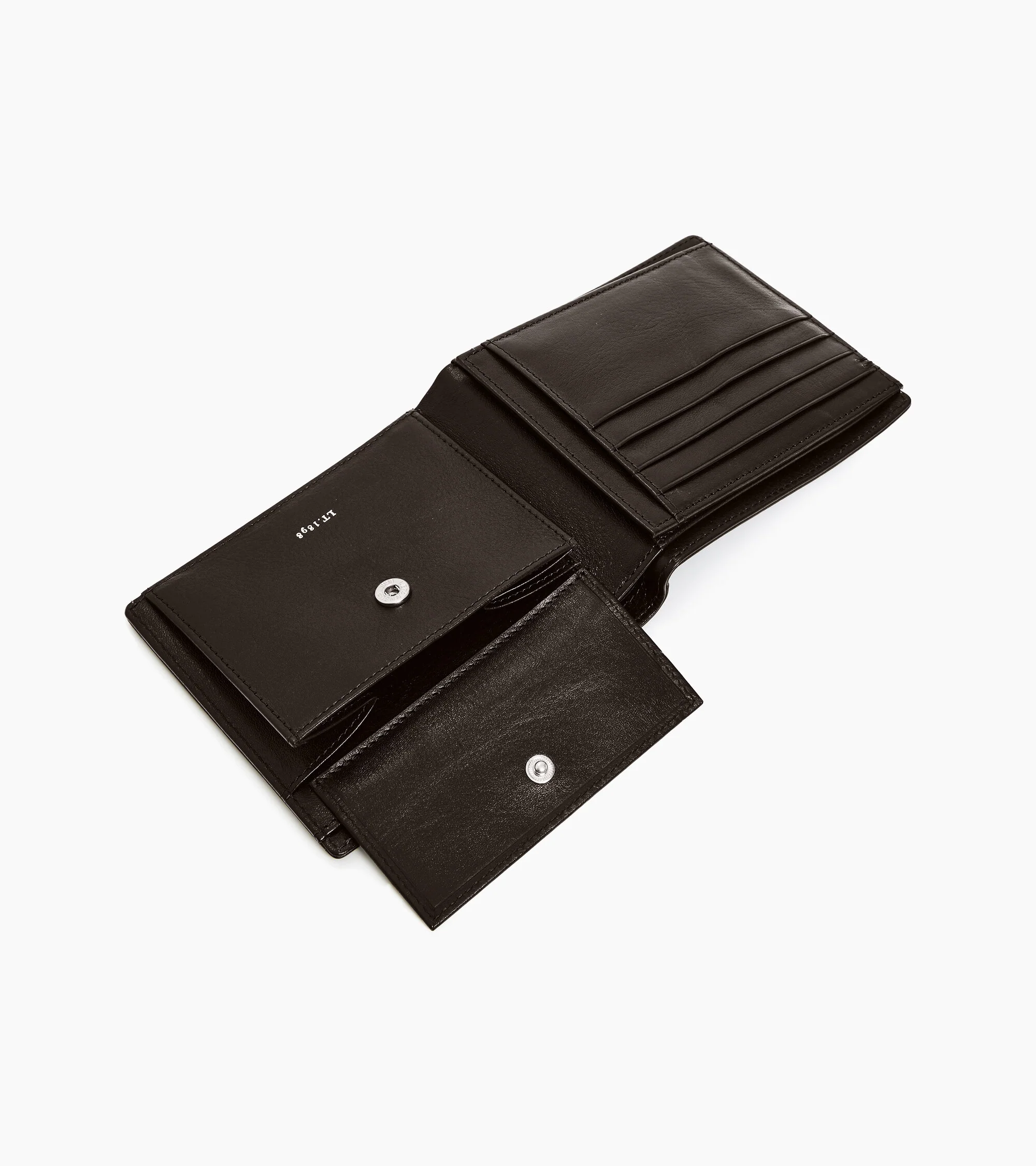 Lucien two-fold wallet with flap in oiled leather - Image 5
