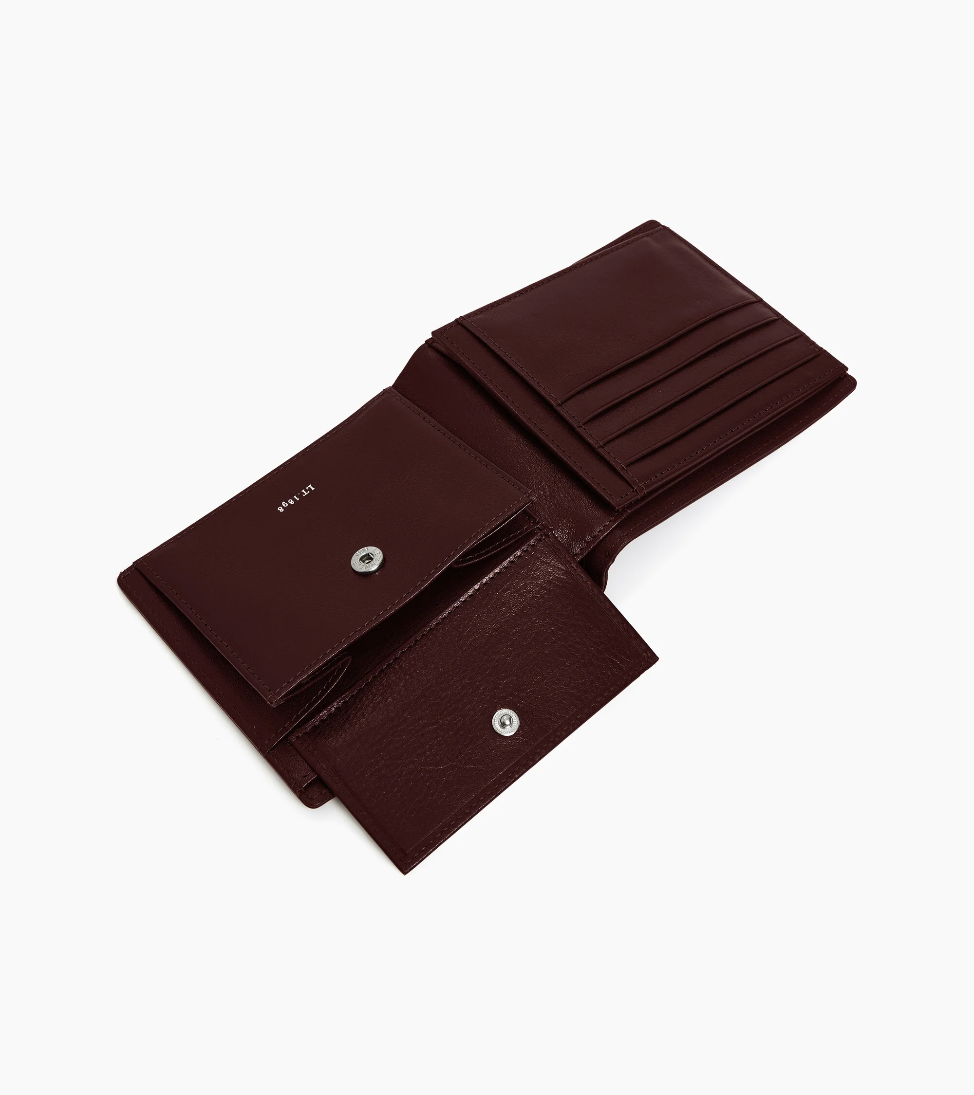 Lucien two-fold wallet with flap in oiled leather - Image 5