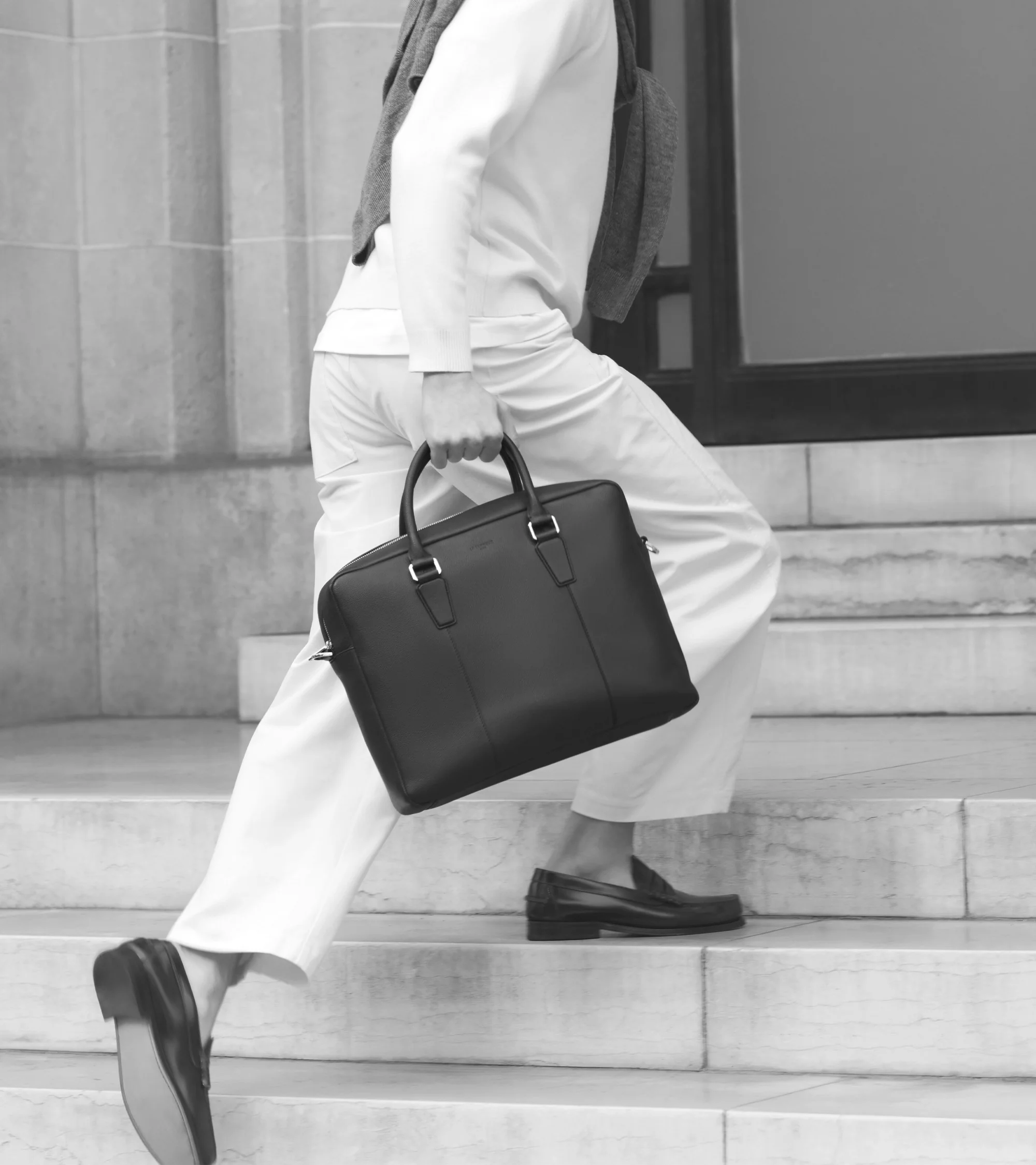 Marceau 14" small model briefcase in grained leather - Image 2